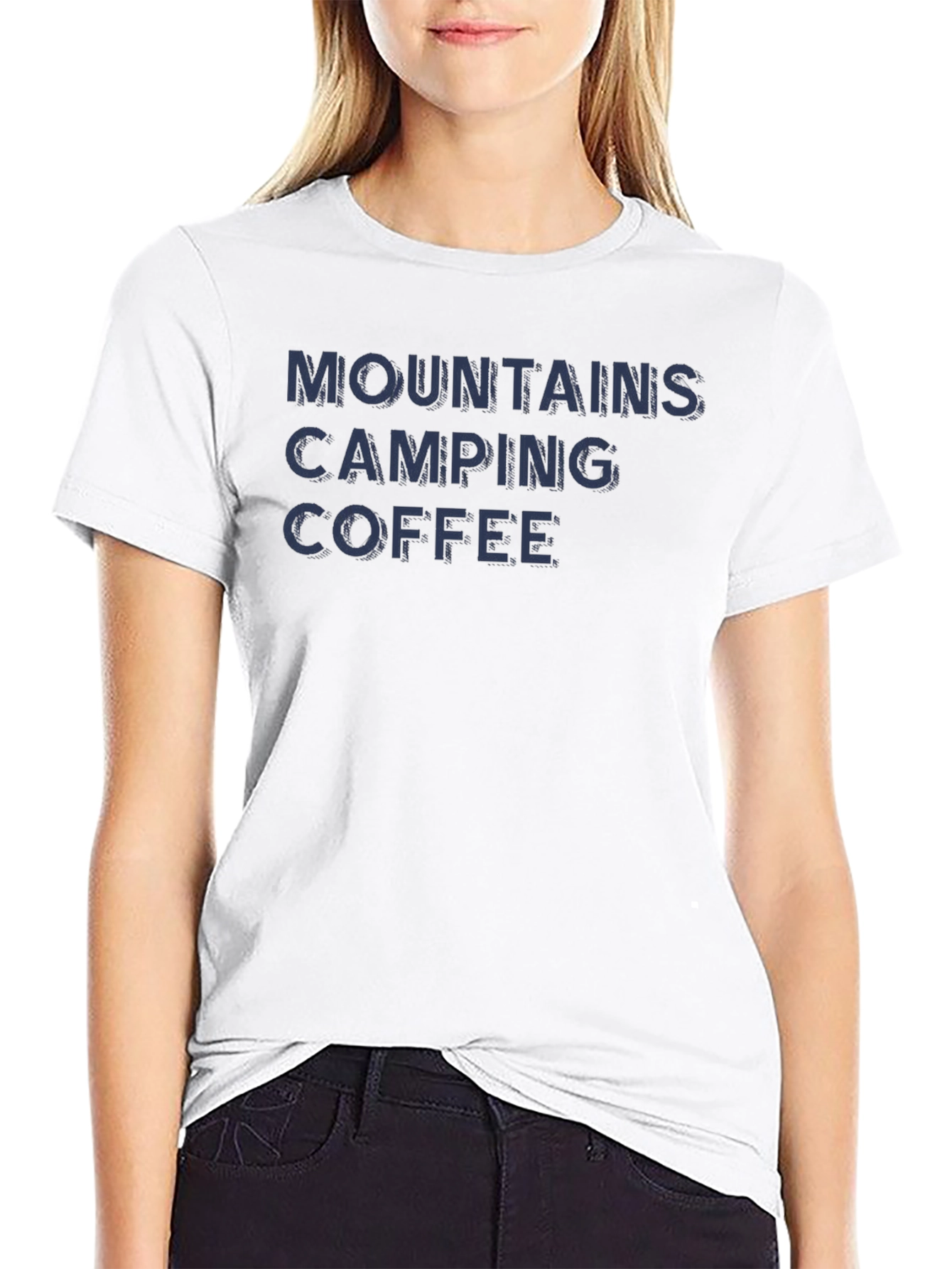 Mountains Camping Coffee Graphic T-Shirt