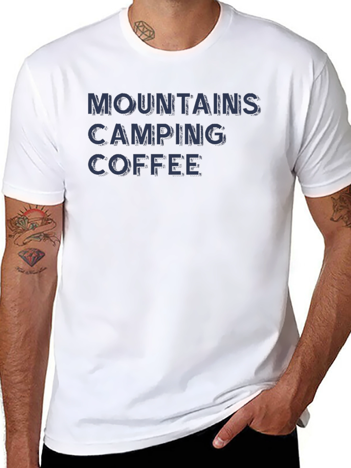 Mountains Camping Coffee Graphic T-Shirt