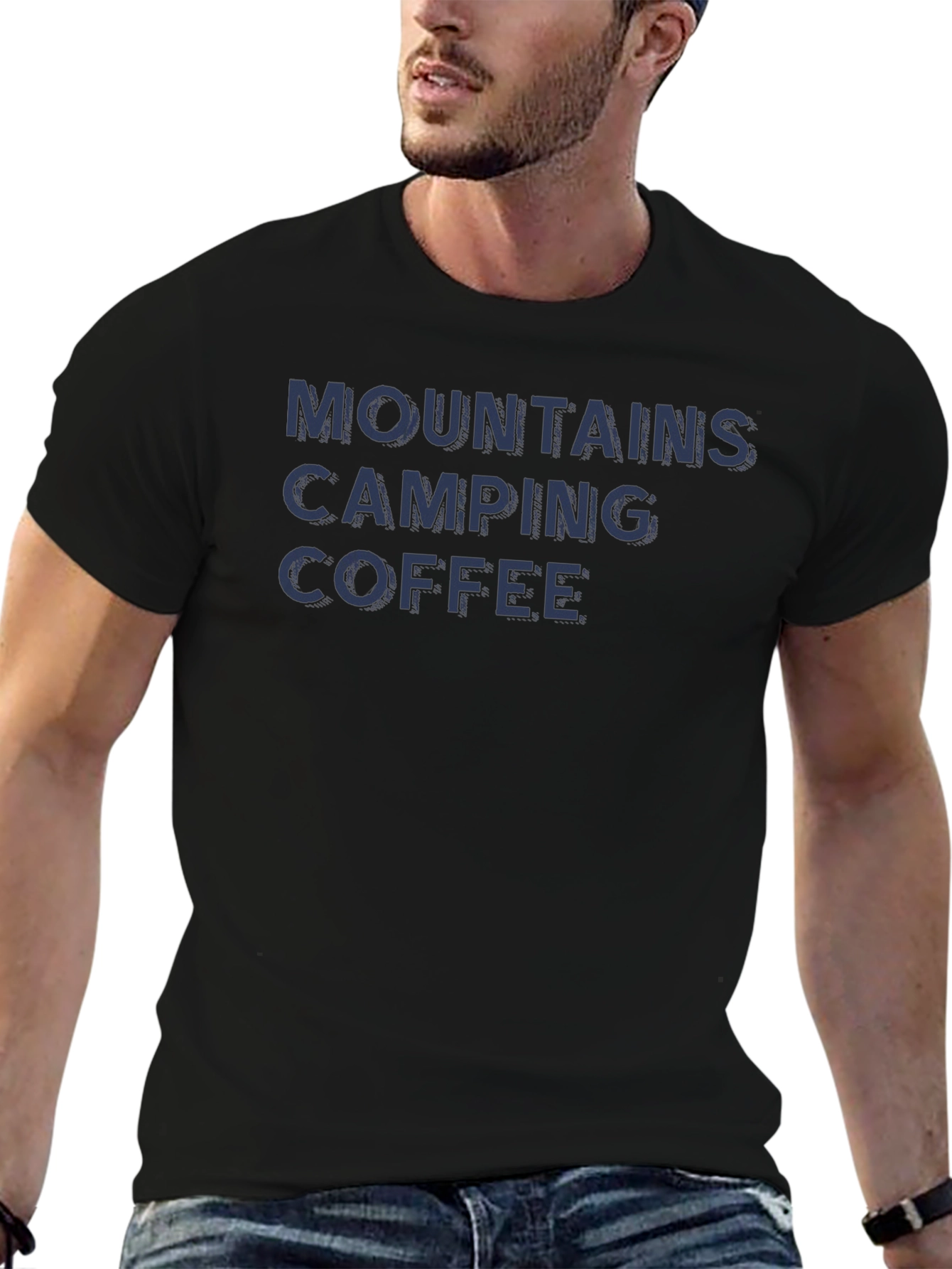 Mountains Camping Coffee Graphic T-Shirt