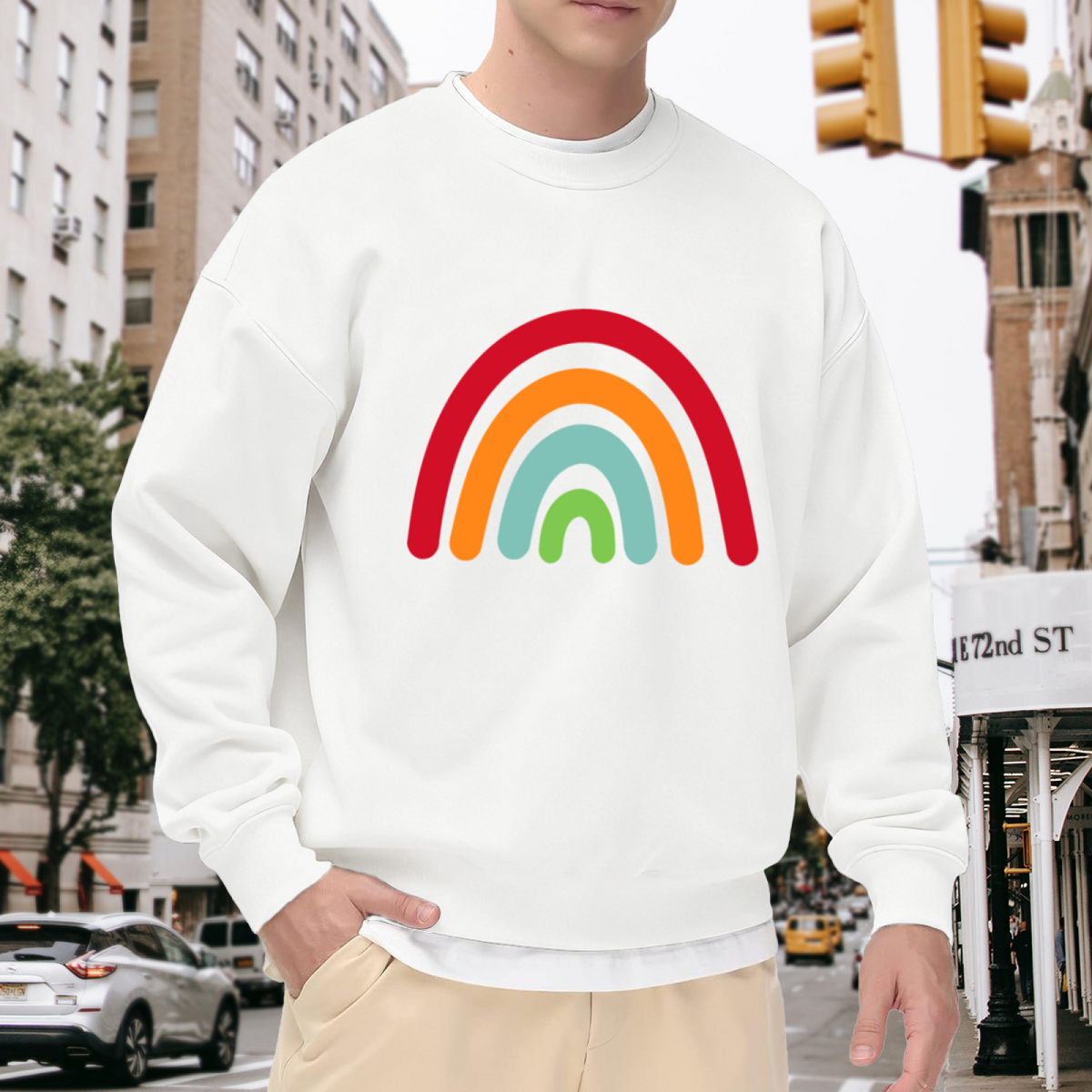 Bold Rainbow Pride Graphic ԲÁìÎÀÒÂ - Unique Design Pullover Sweatshirt
