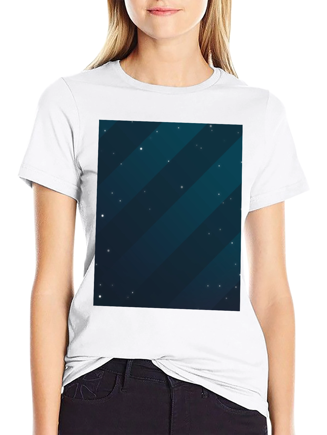 Cosmic Starfield Graphic Tee - Mens Black T-Shirt