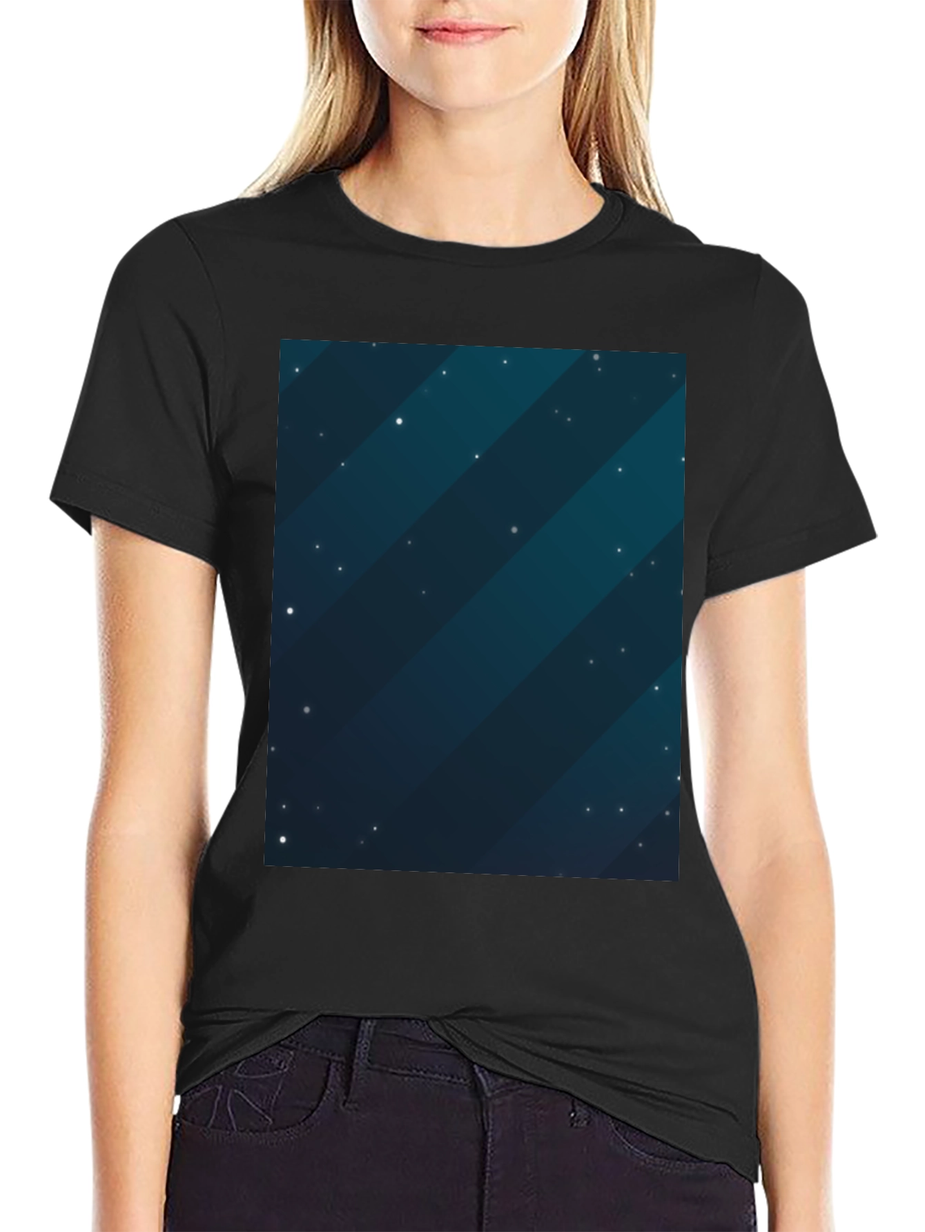 Cosmic Starfield Graphic Tee - Mens Black T-Shirt