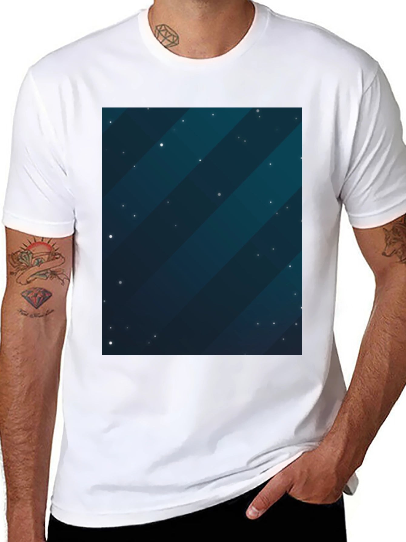 Cosmic Starfield Graphic Tee - Mens Black T-Shirt