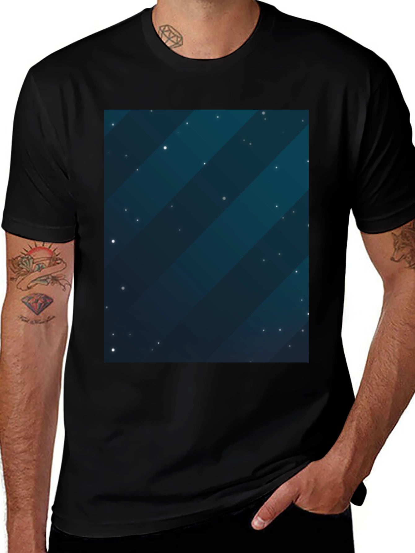 Cosmic Starfield Graphic Tee - Mens Black T-Shirt