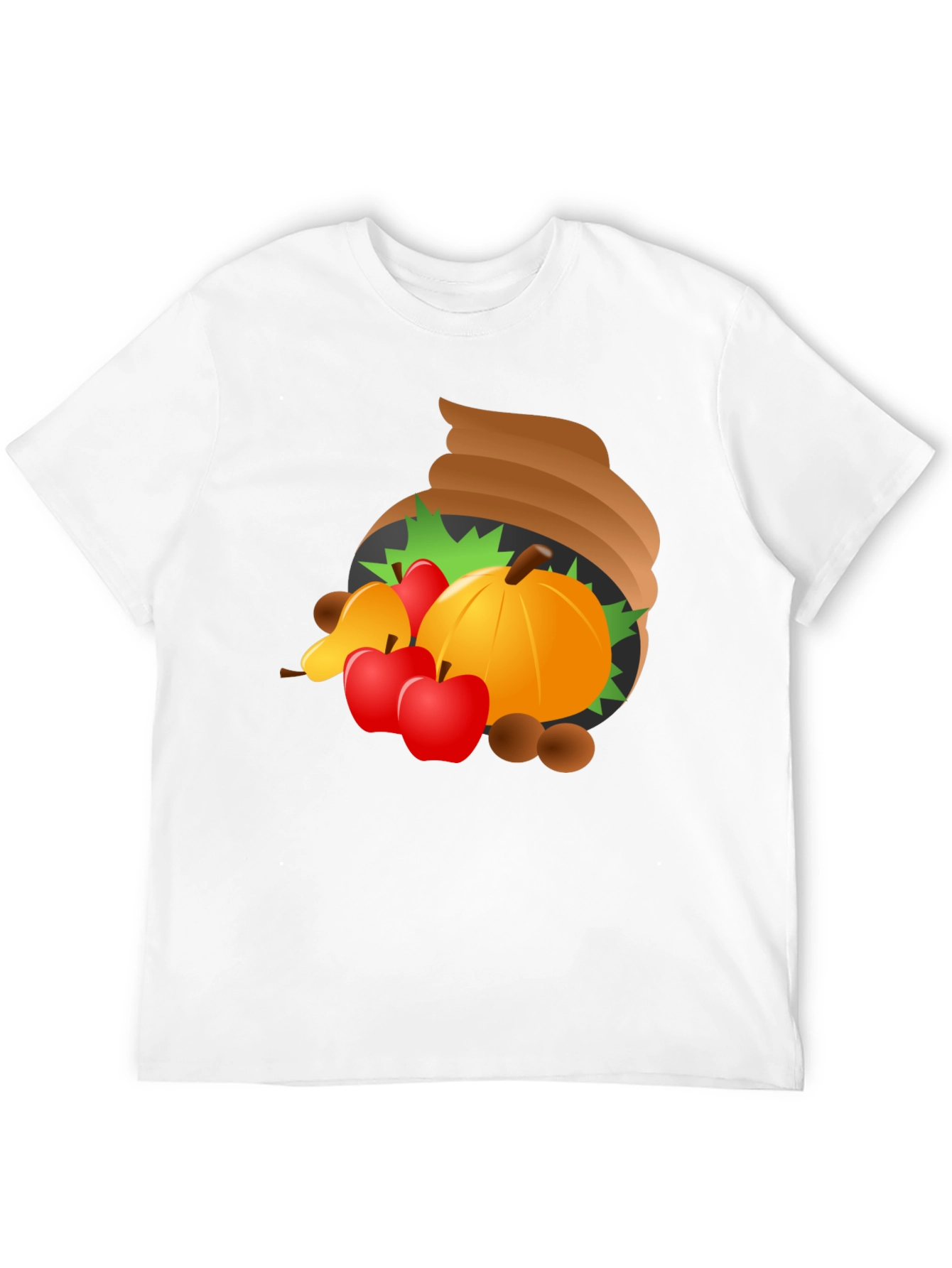 Thanksgiving Cornucopia Mens Black T-Shirt