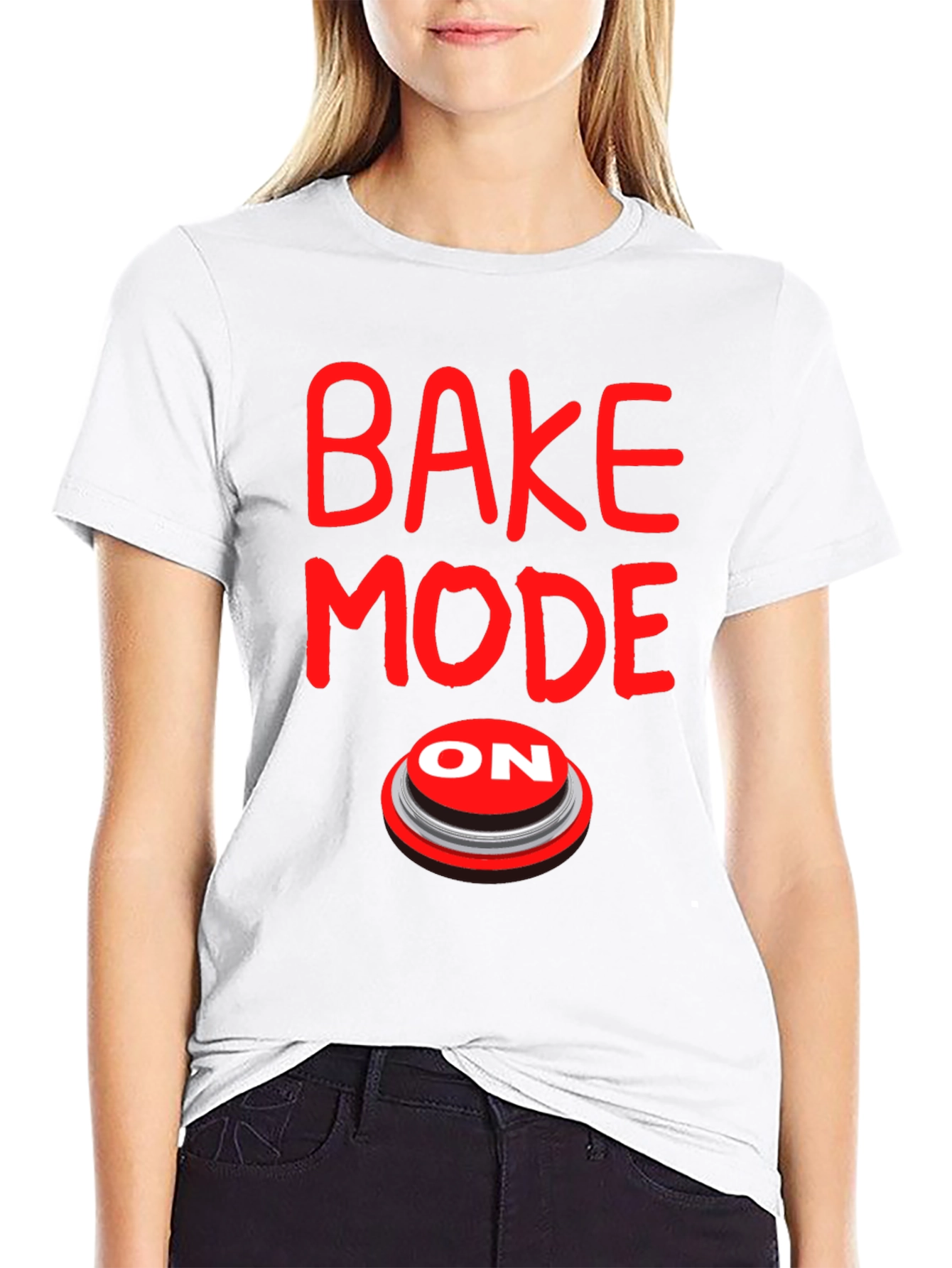 Bake Mode On Graphic Tee - Black Cotton T-Shirt