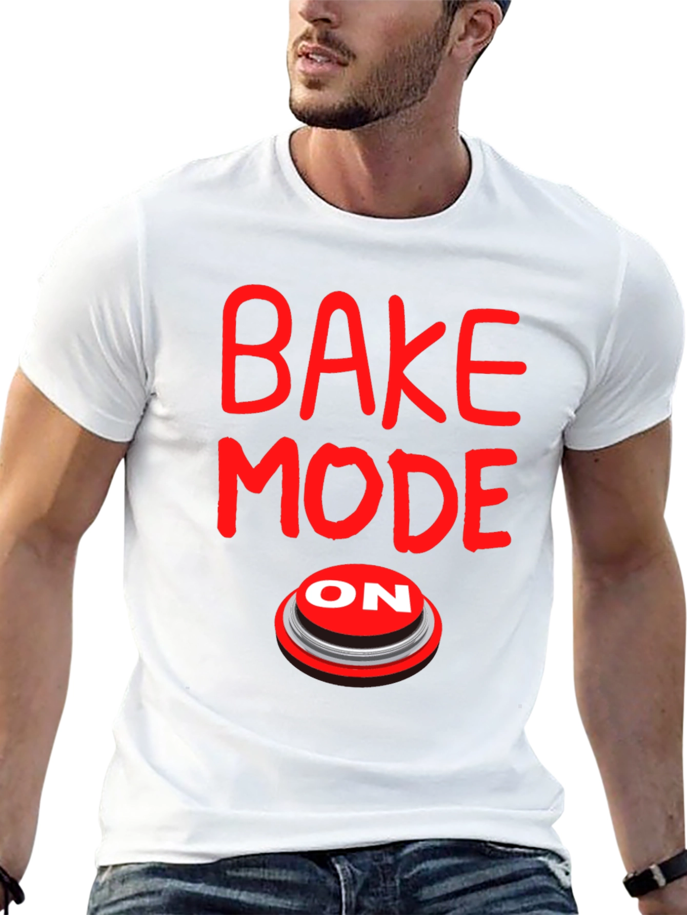 Bake Mode On Graphic Tee - Black Cotton T-Shirt