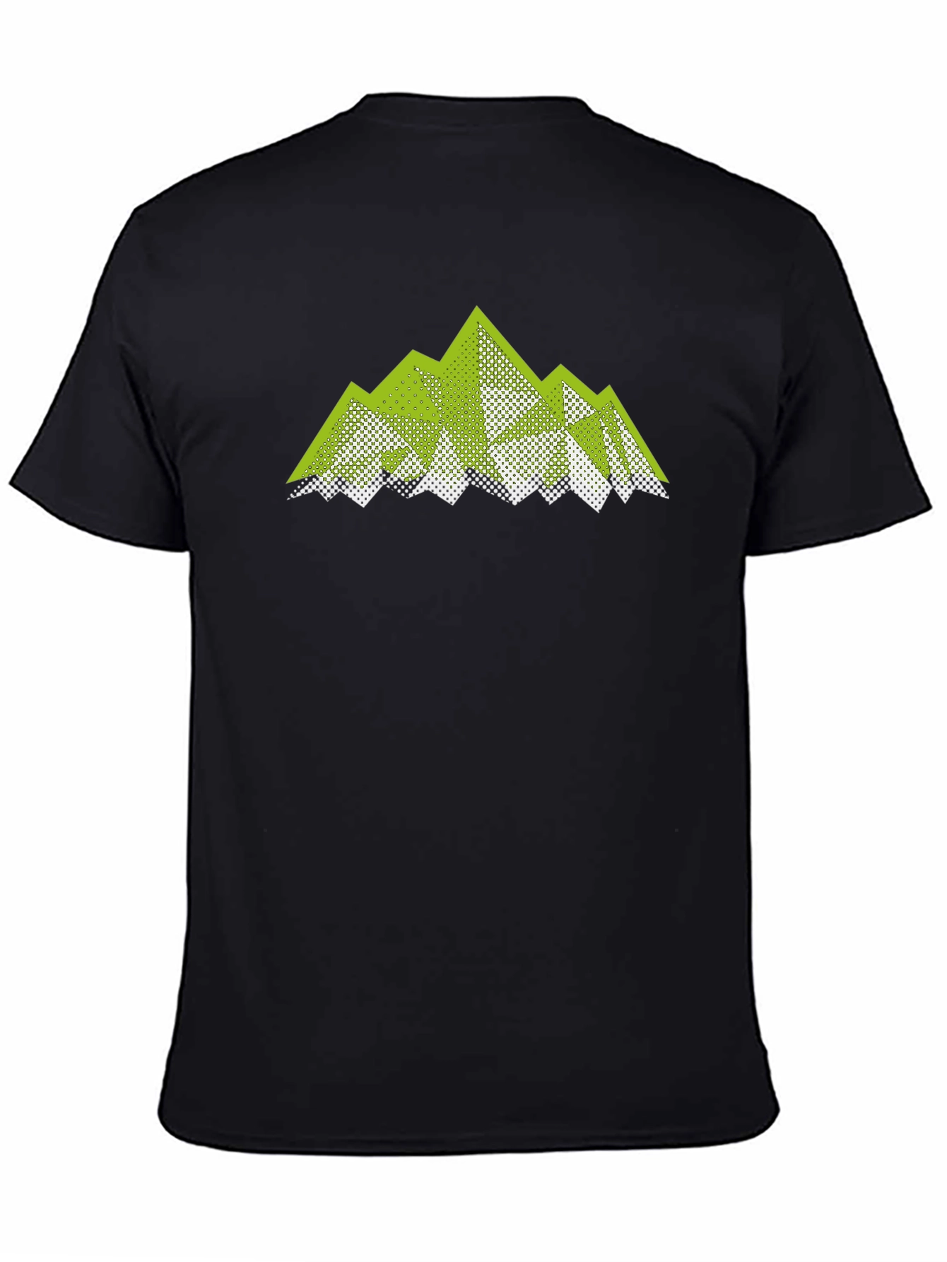 Geometric Mountain Graphic Tee - Black