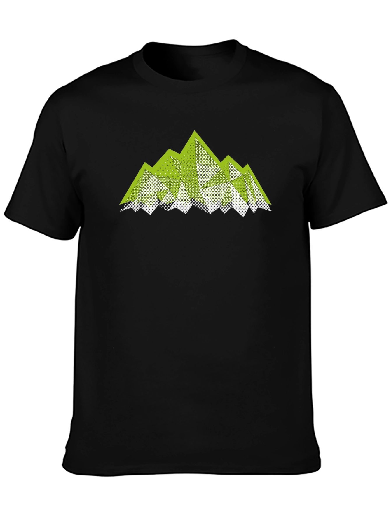 Geometric Mountain Graphic Tee - Black