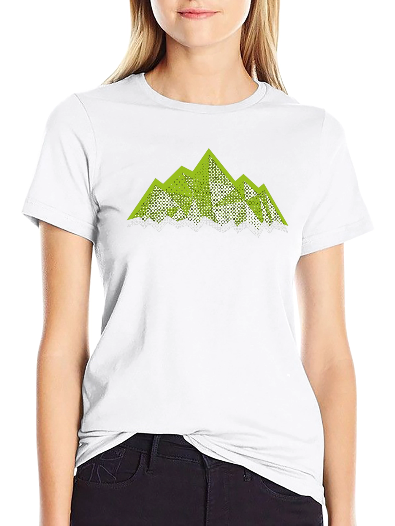 Geometric Mountain Graphic Tee - Black
