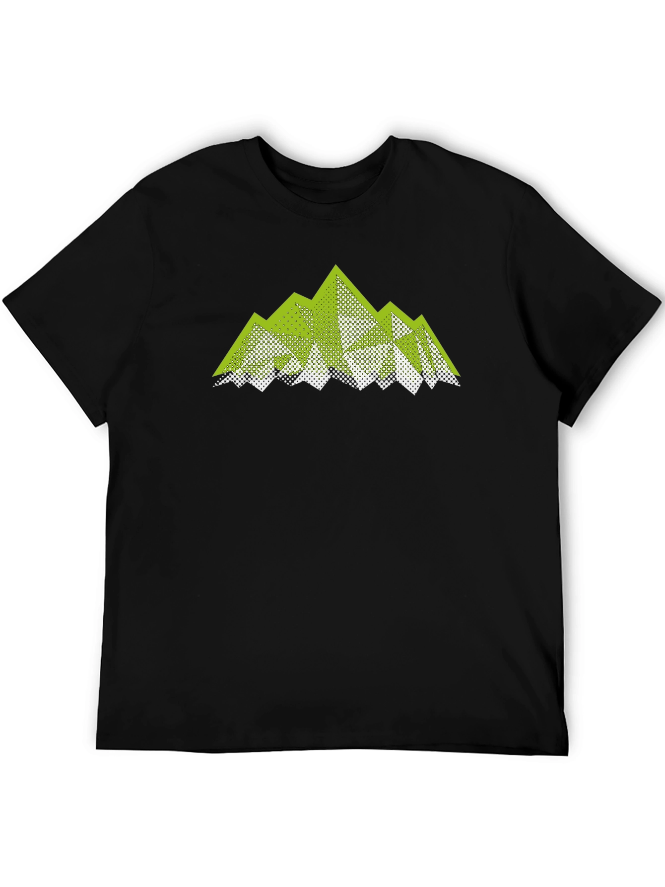 Geometric Mountain Graphic Tee - Black