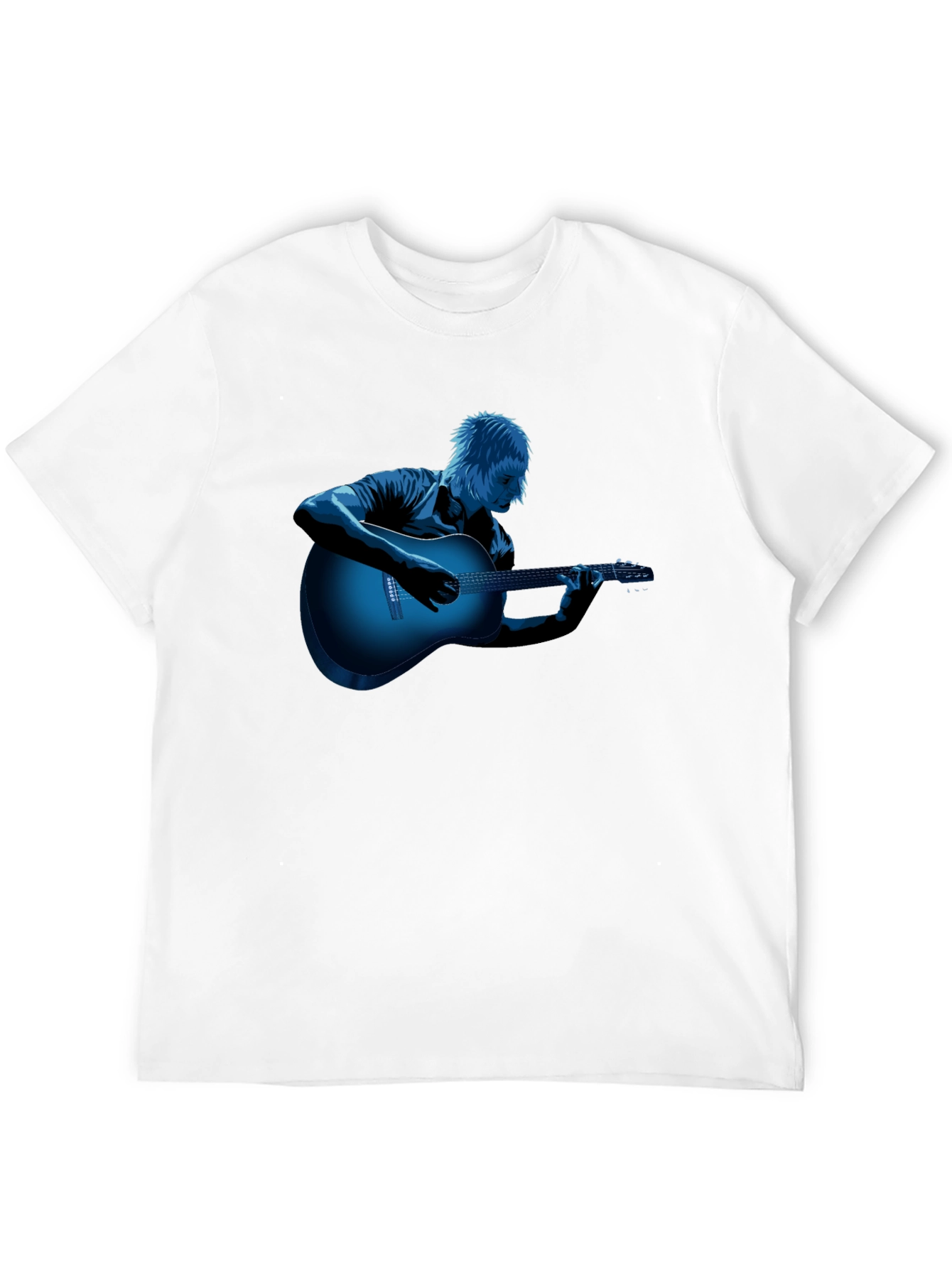 Cool Guitar Player Graphic Tee - Black