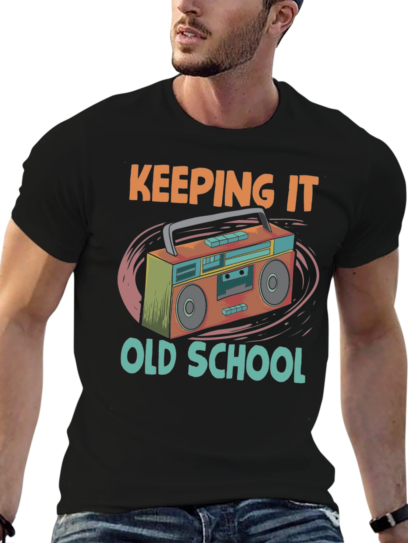 Retro Boombox Graphic T-Shirt: Keeping It Old School Style