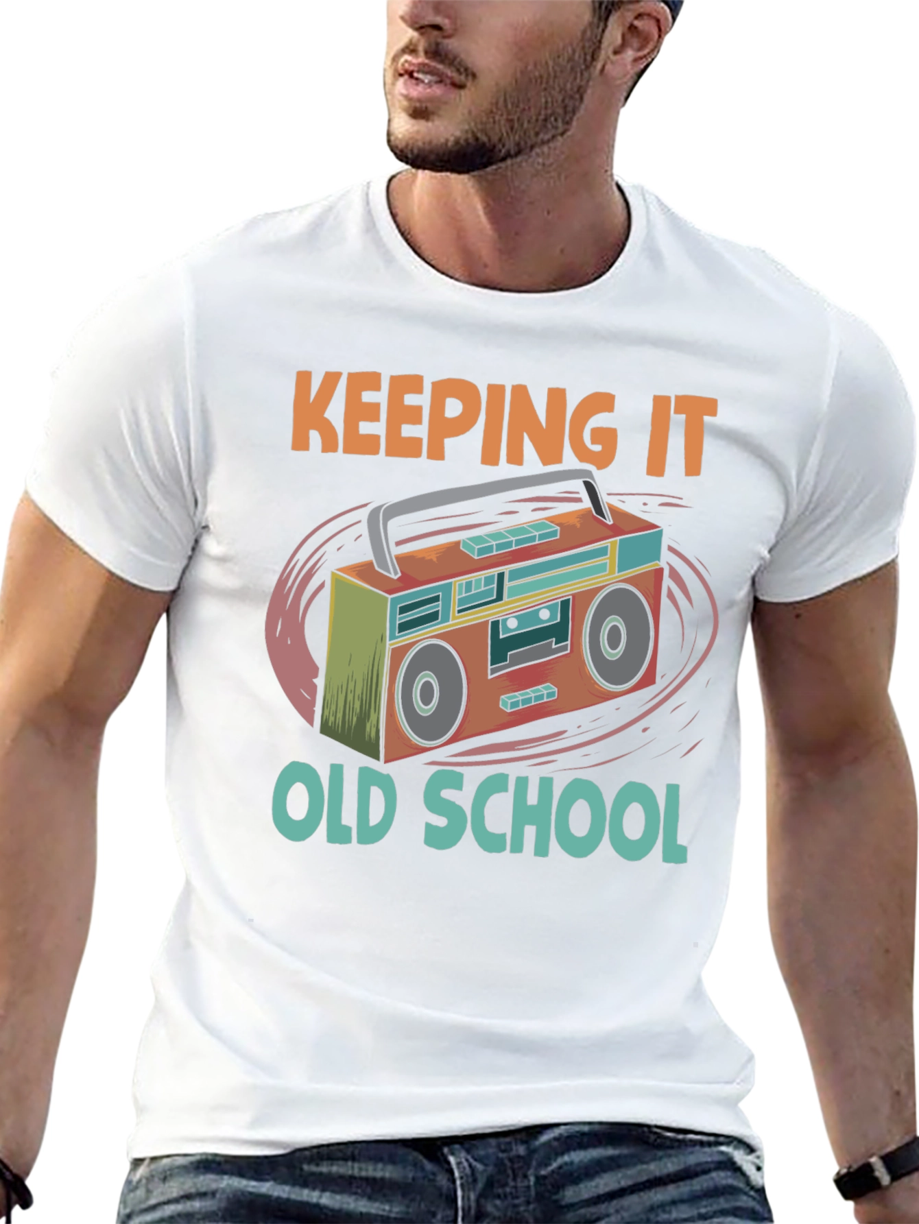 Retro Boombox Graphic T-Shirt: Keeping It Old School Style