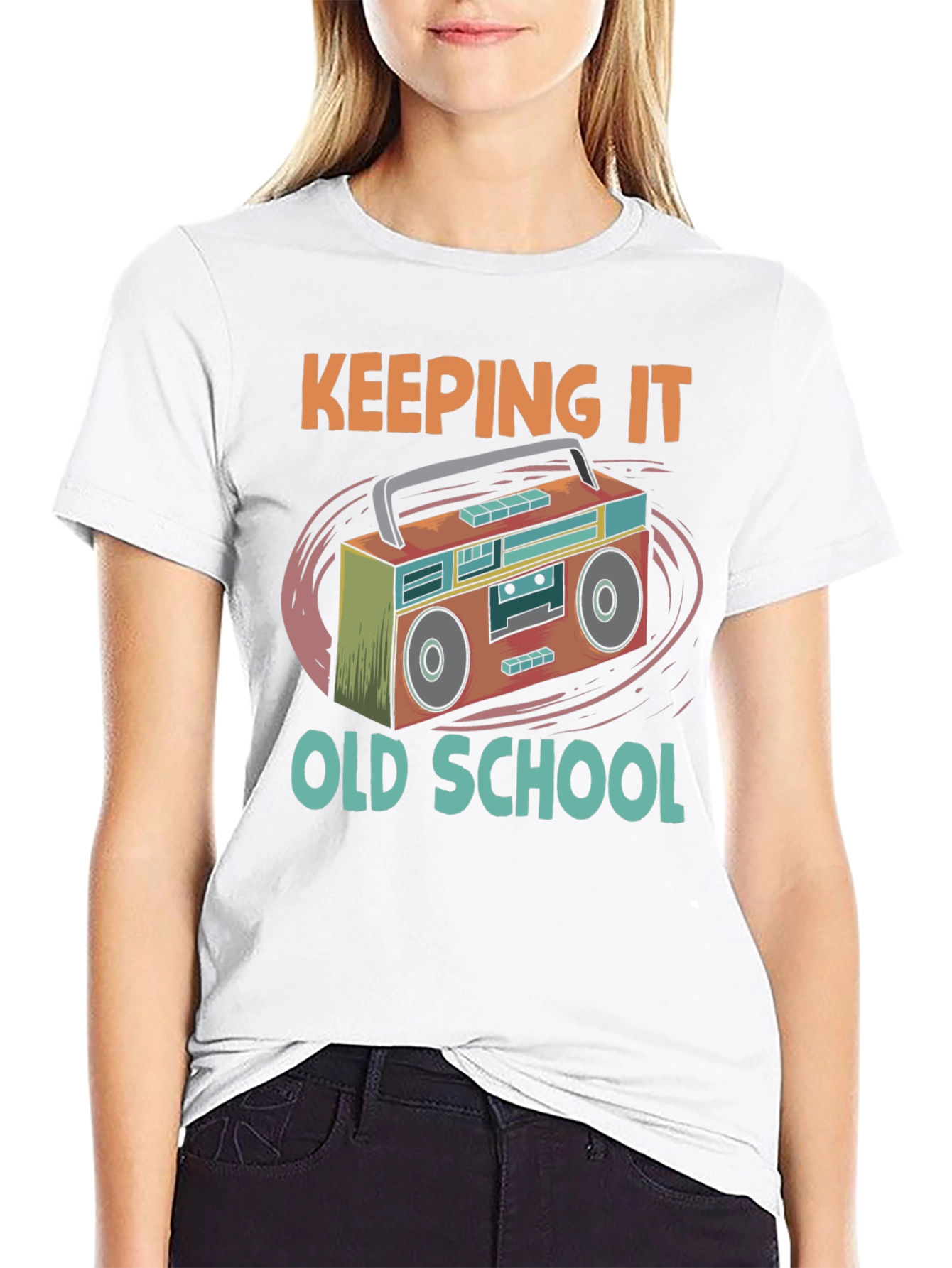 Retro Boombox Graphic T-Shirt: Keeping It Old School Style