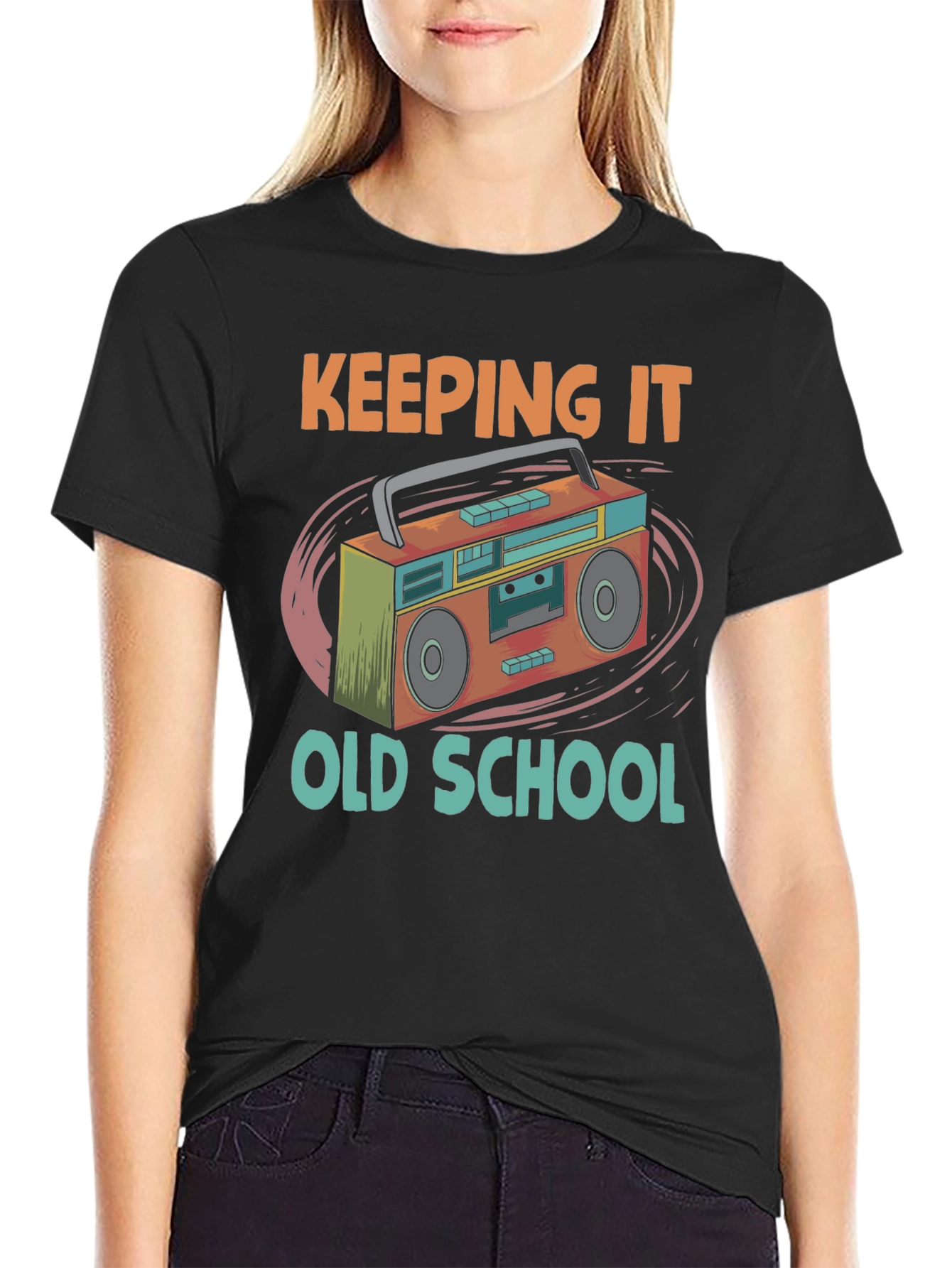 Retro Boombox Graphic T-Shirt: Keeping It Old School Style