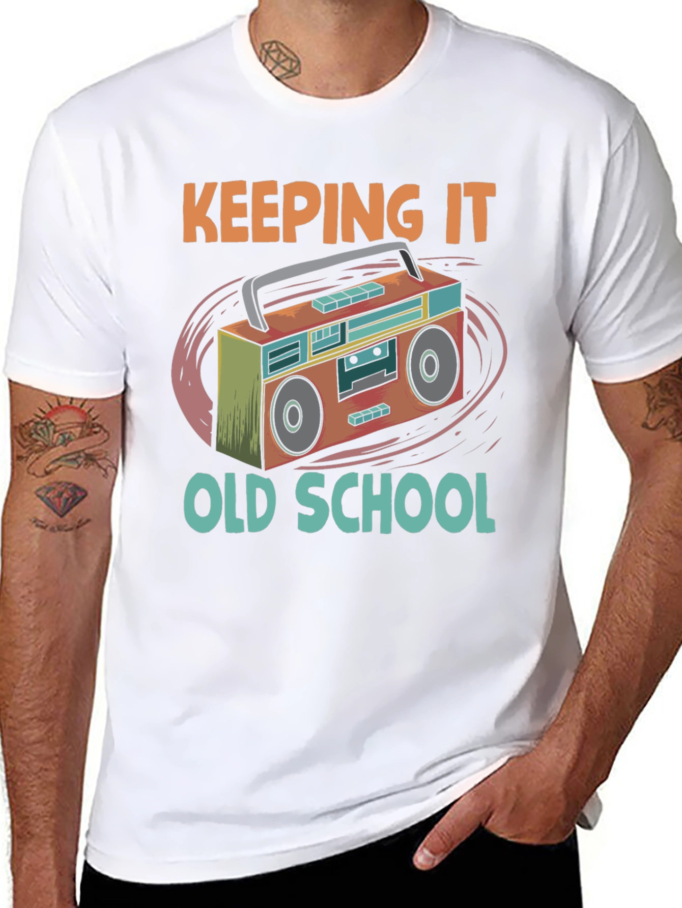 Retro Boombox Graphic T-Shirt: Keeping It Old School Style