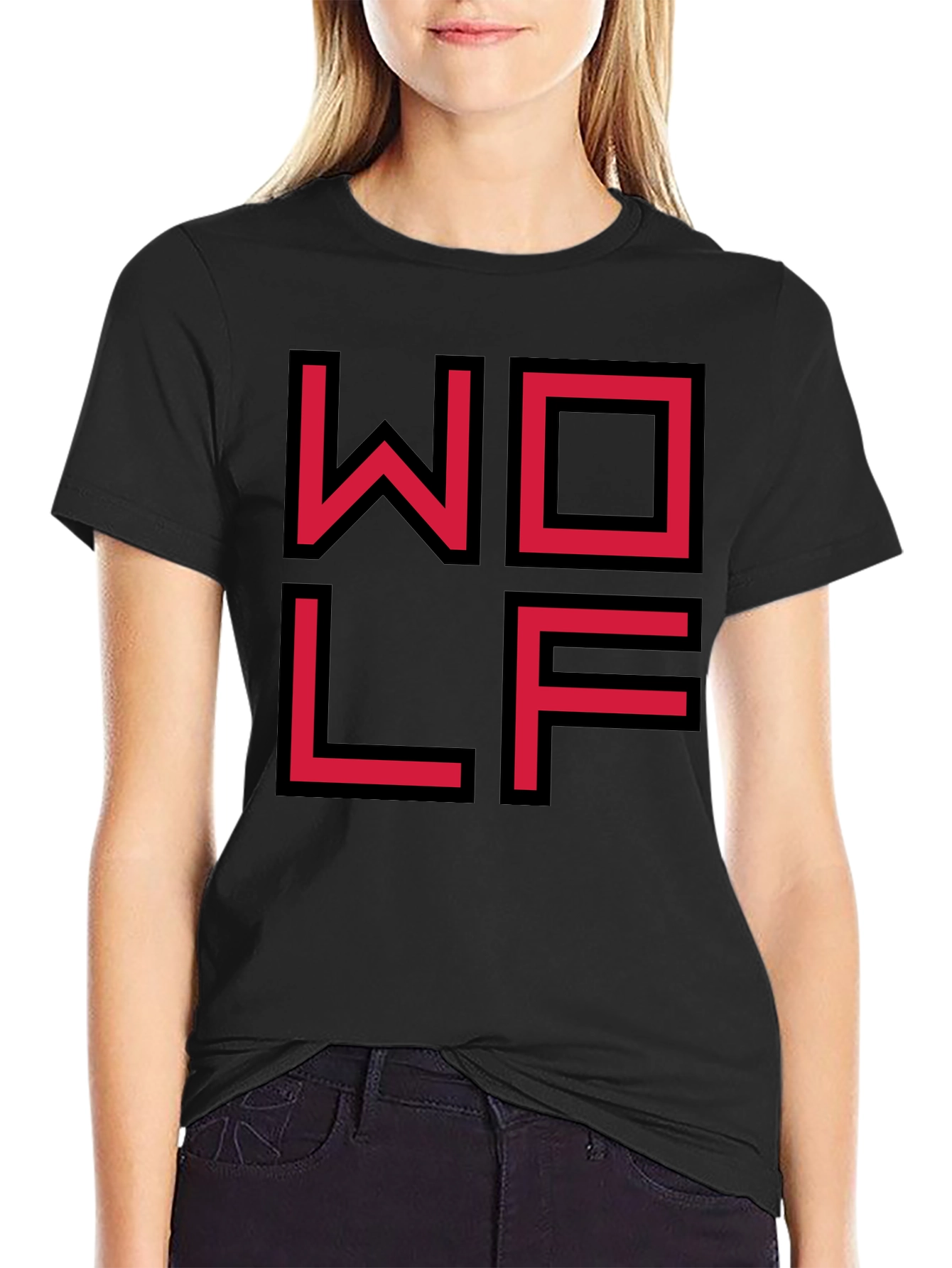 Geometric WOLF Graphic Tee - Modern Streetwear