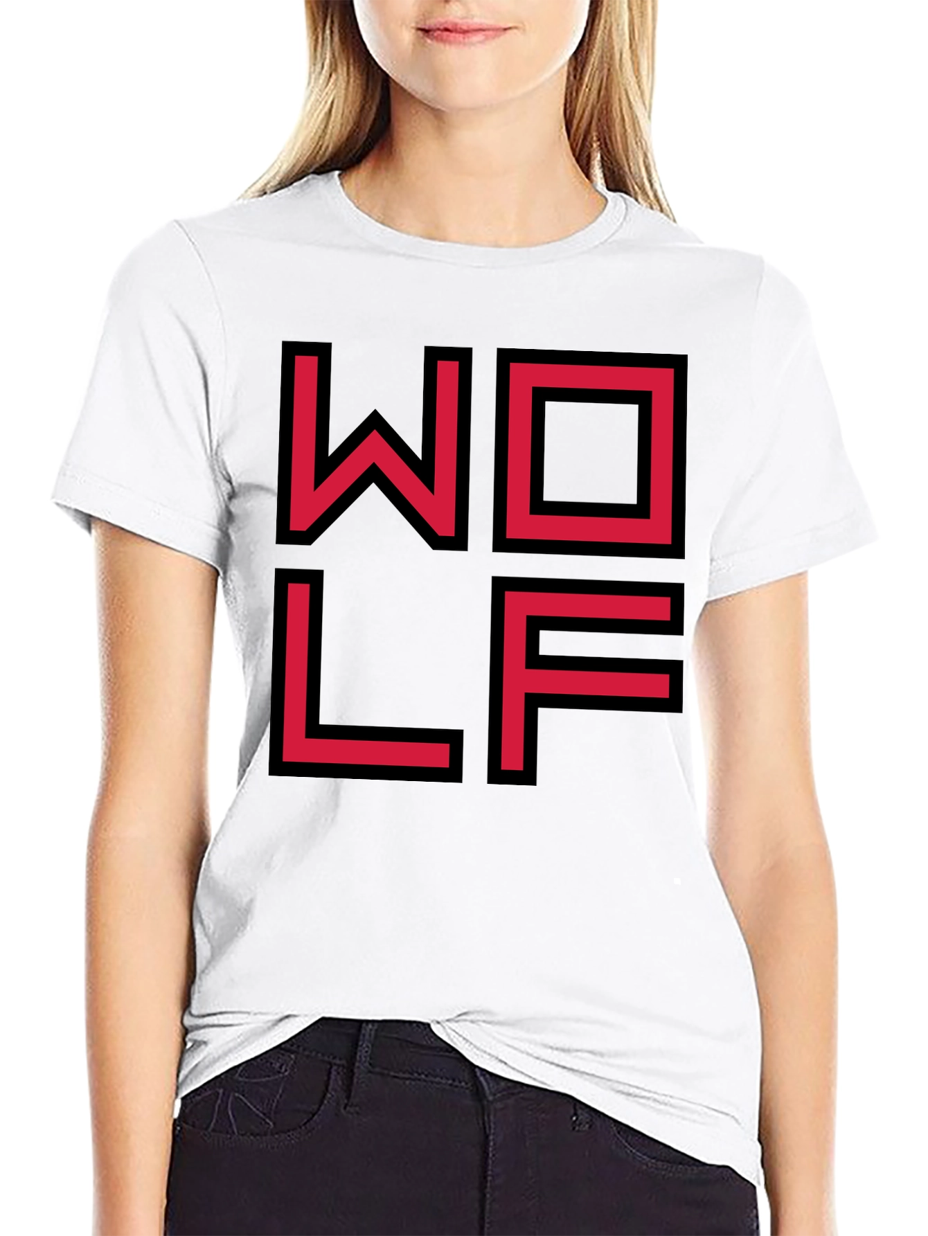 Geometric WOLF Graphic Tee - Modern Streetwear