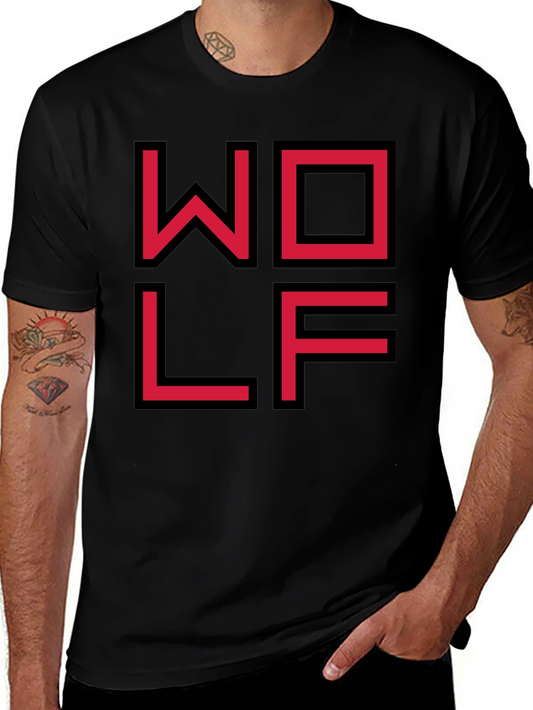 Geometric WOLF Graphic Tee - Modern Streetwear