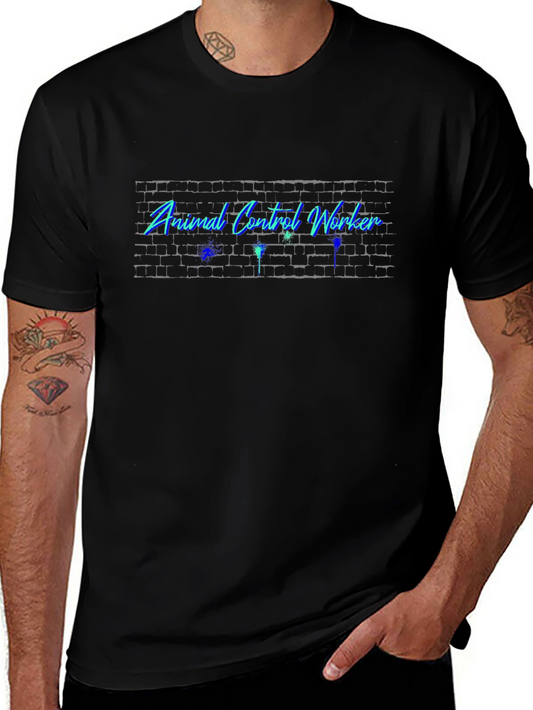 Animal Control Worker Brick Wall Graphic Tee