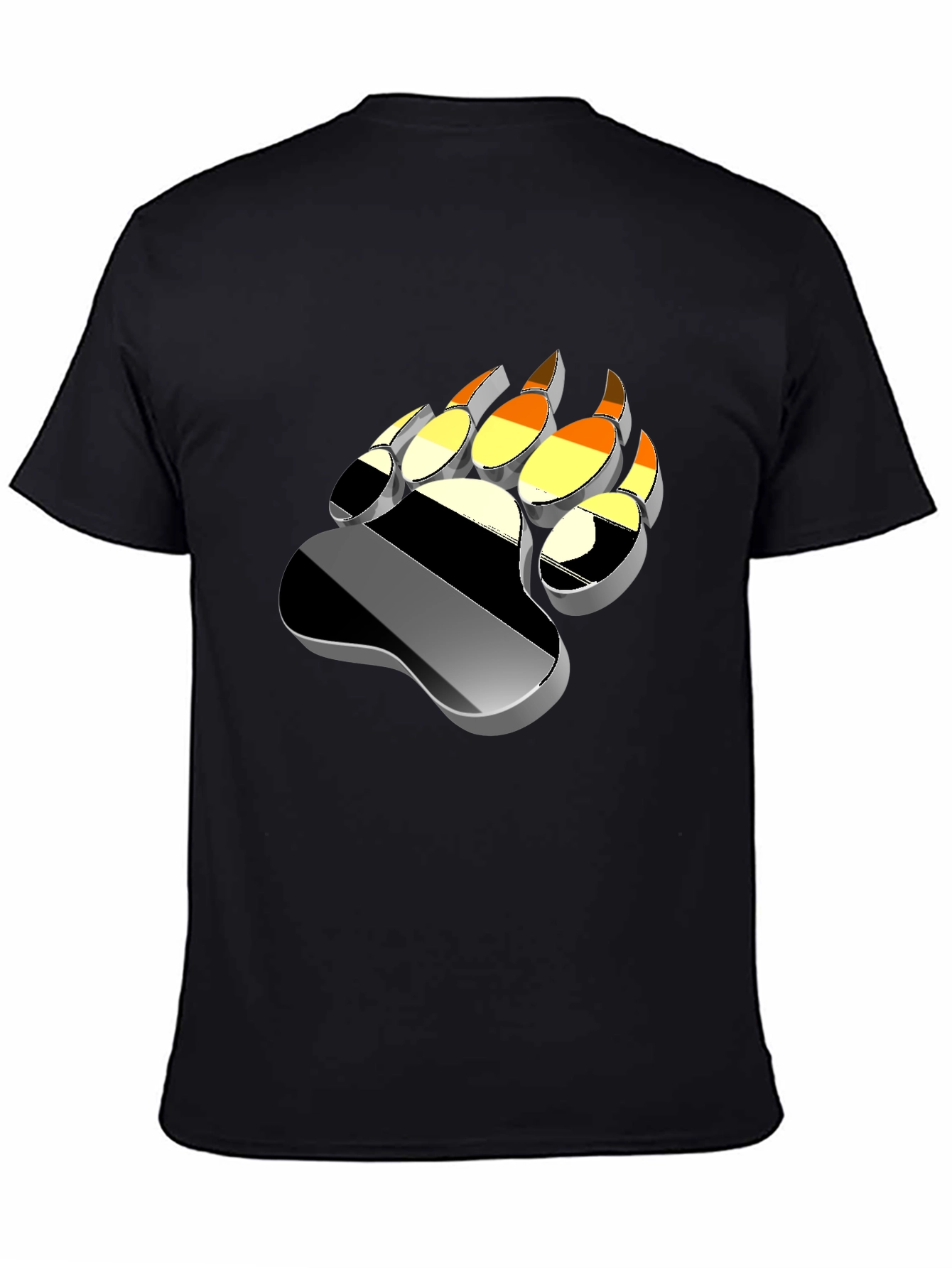 Bear Pride Paw Print Graphic Tee - Black
