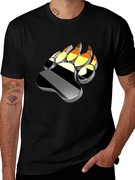 Bear Pride Paw Print Graphic Tee - Black