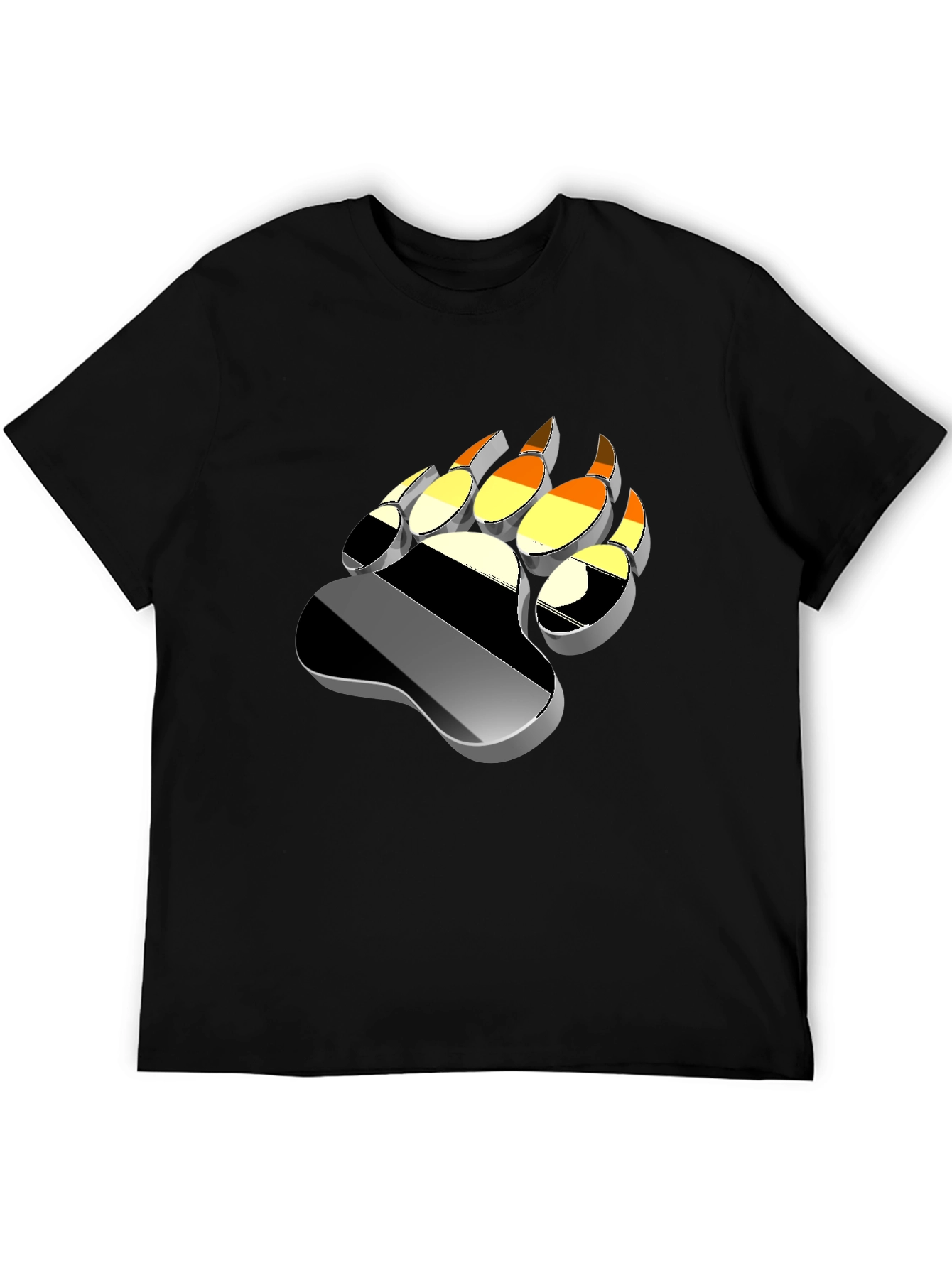 Bear Pride Paw Print Graphic Tee - Black