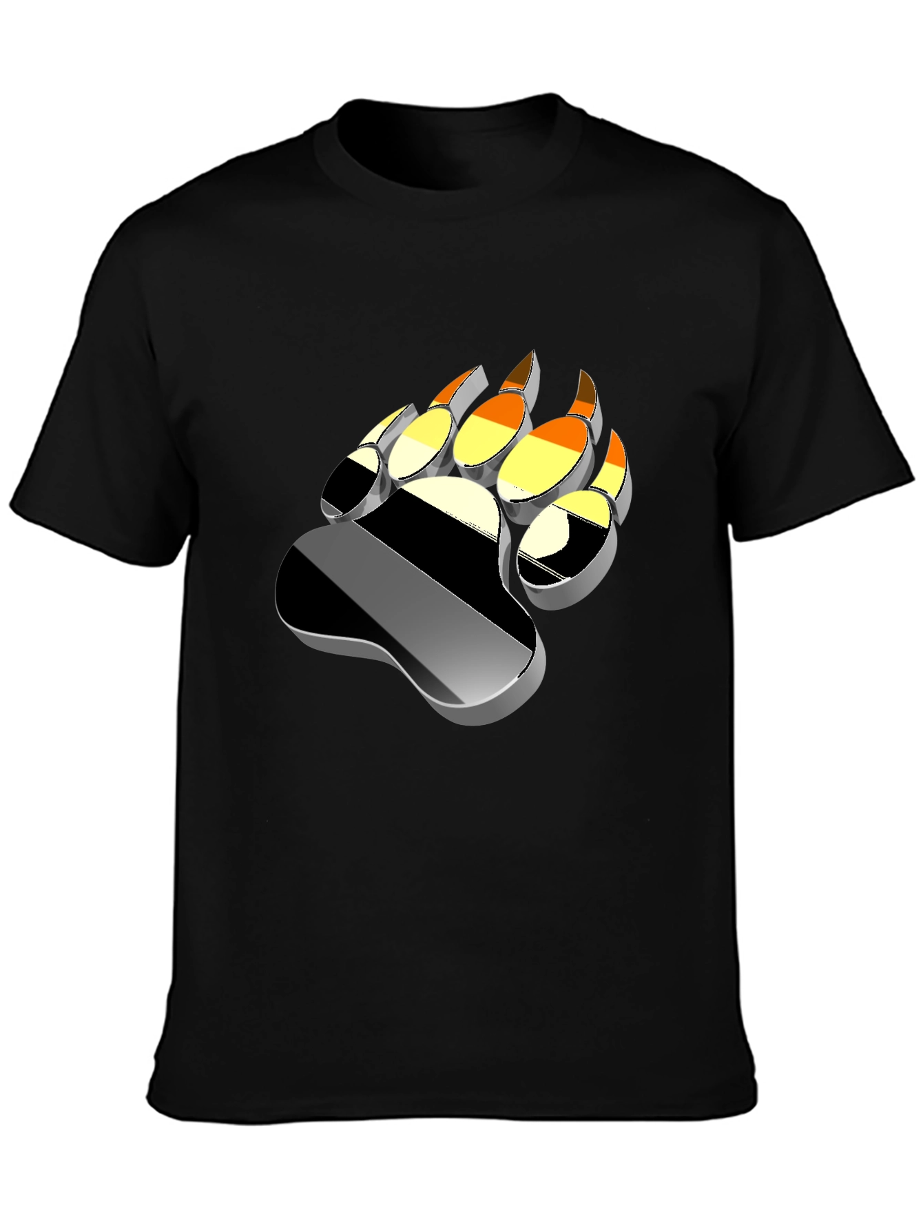 Bear Pride Paw Print Graphic Tee - Black