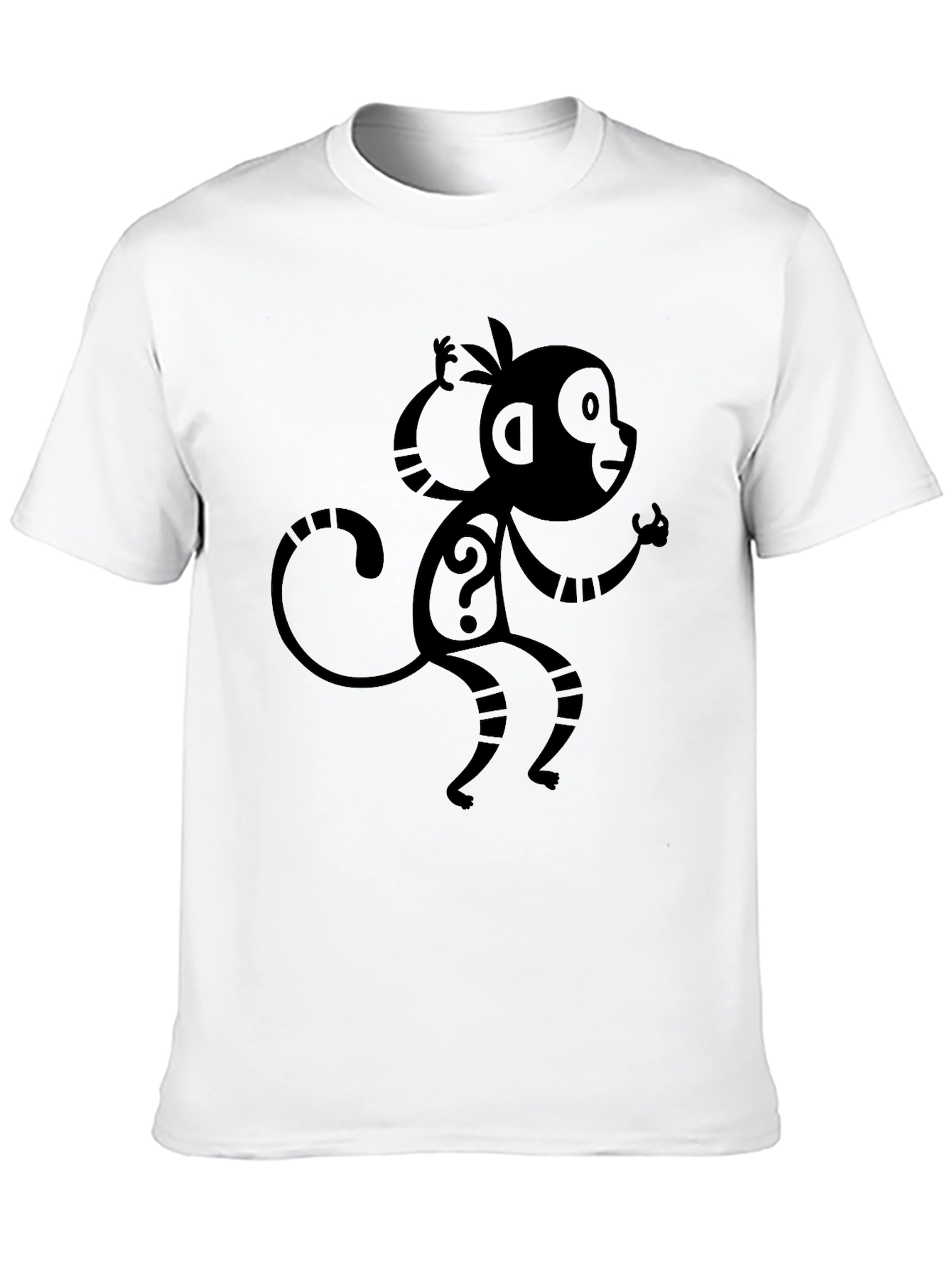Monkey Question Mark Graphic Tee - Black