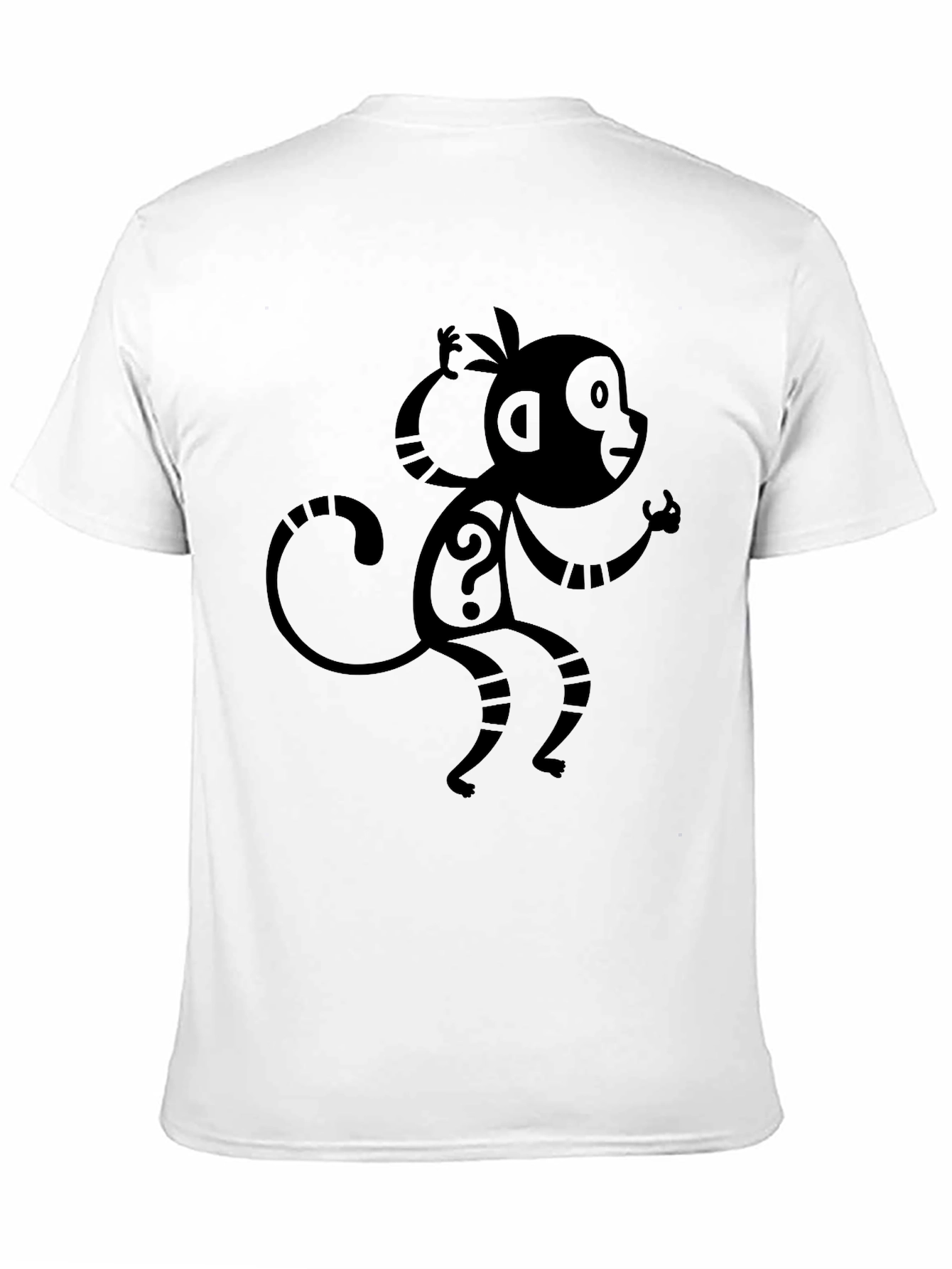 Monkey Question Mark Graphic Tee - Black