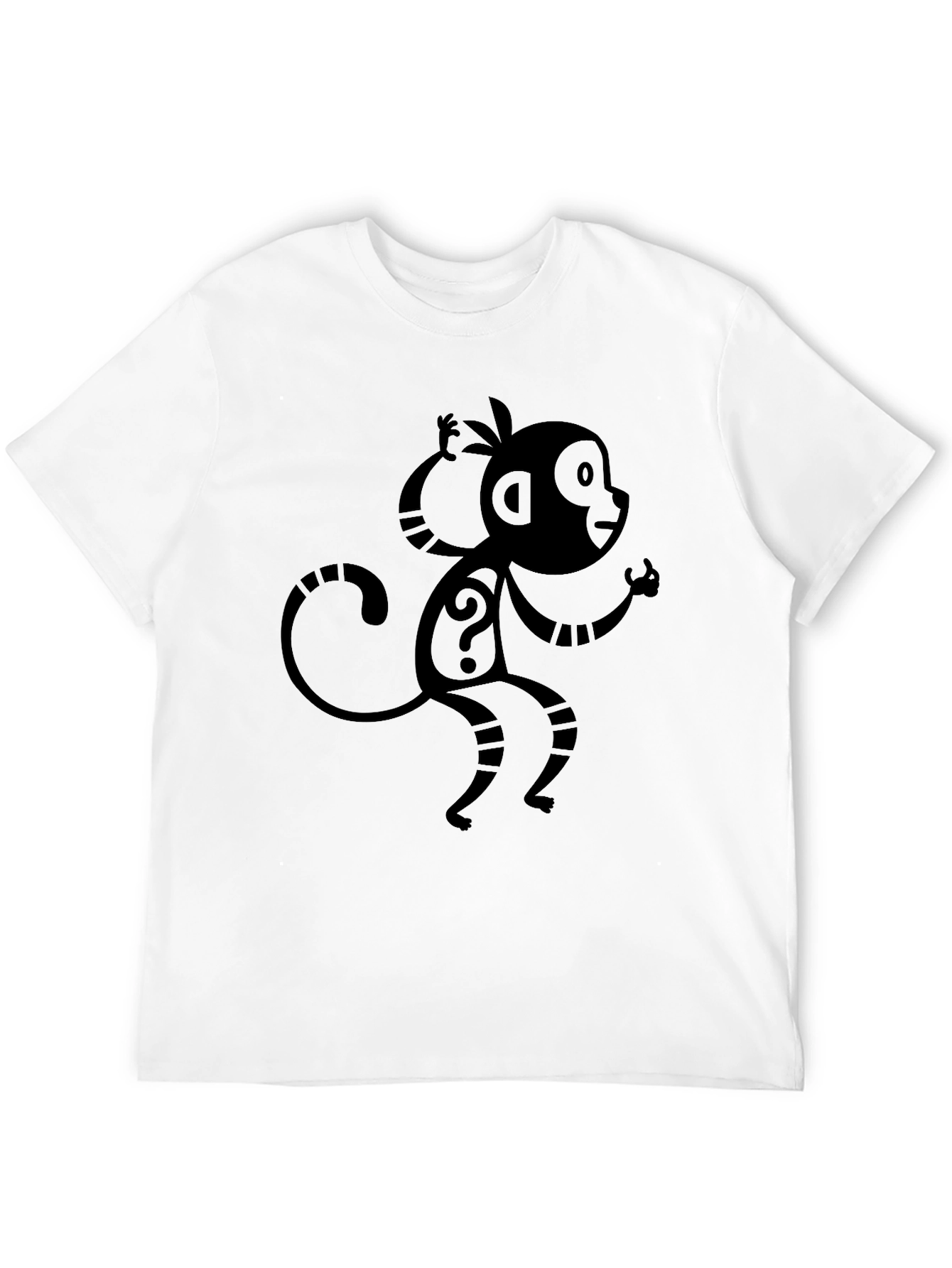 Monkey Question Mark Graphic Tee - Black