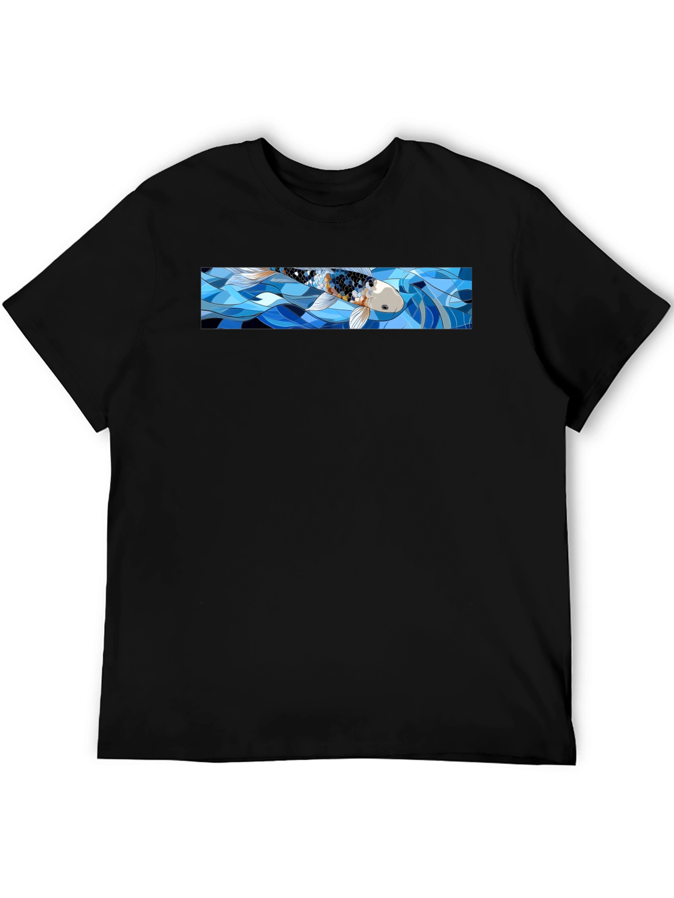Koi Fish Graphic T-Shirt - Black Cotton Tee