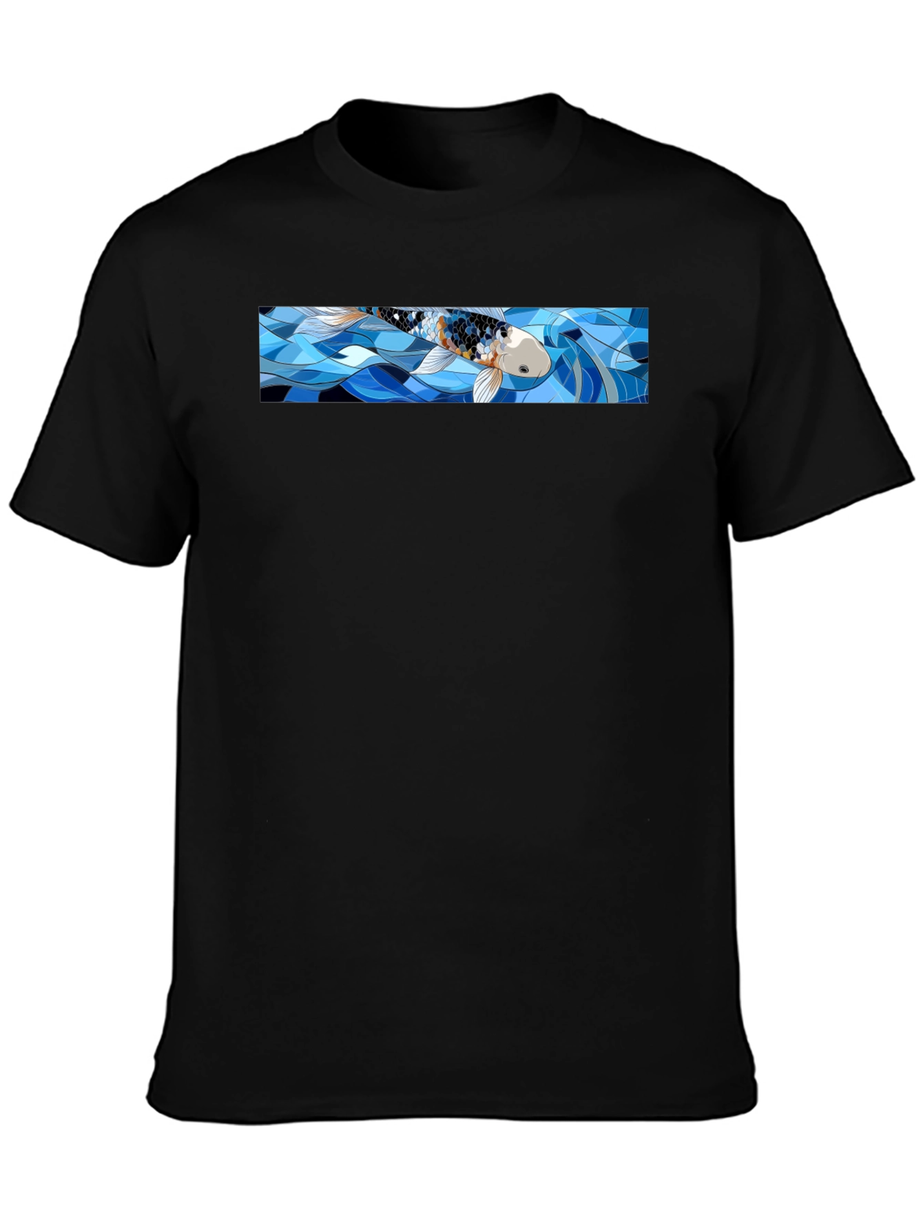 Koi Fish Graphic T-Shirt - Black Cotton Tee