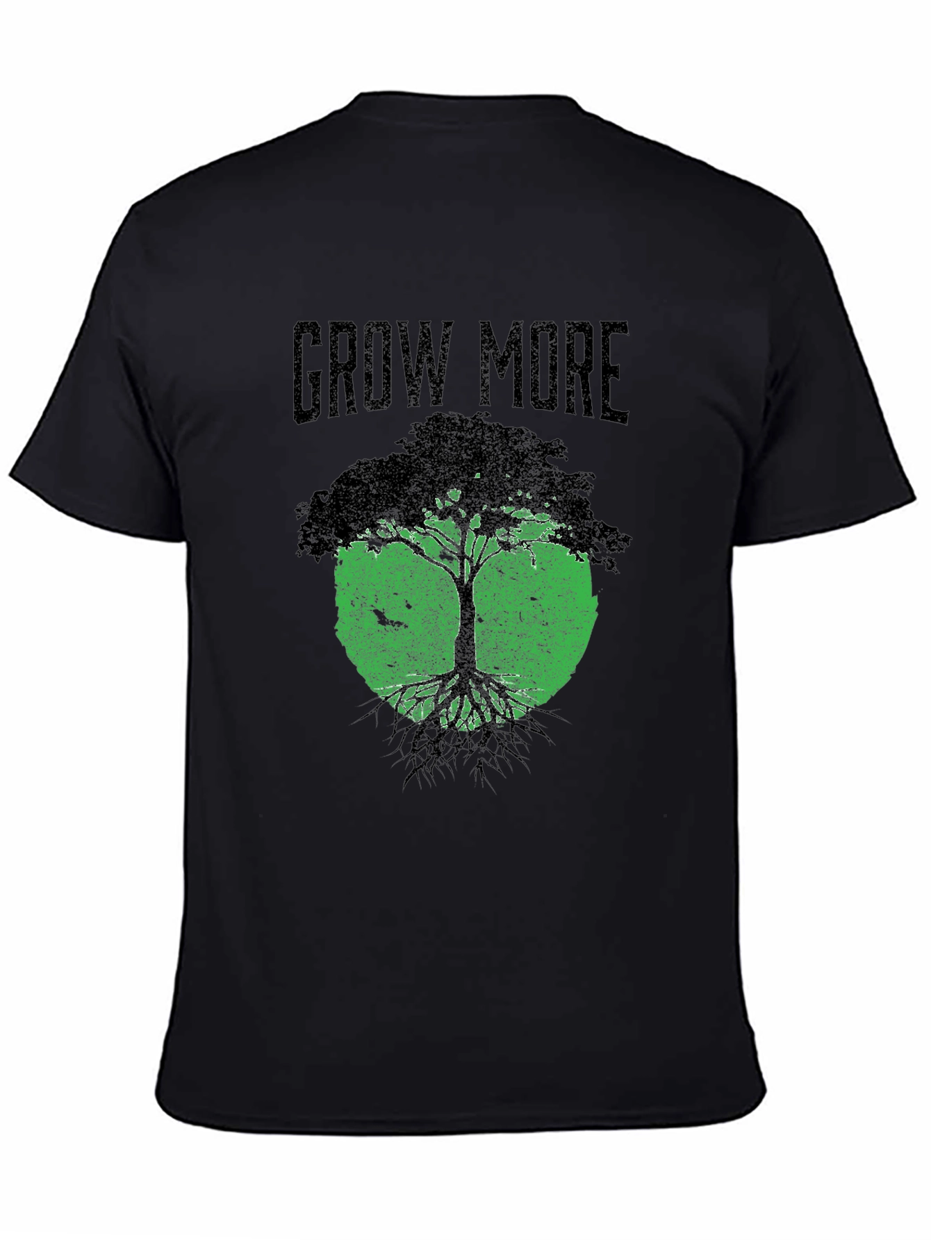 Grow More Tree Graphic T-Shirt - Black