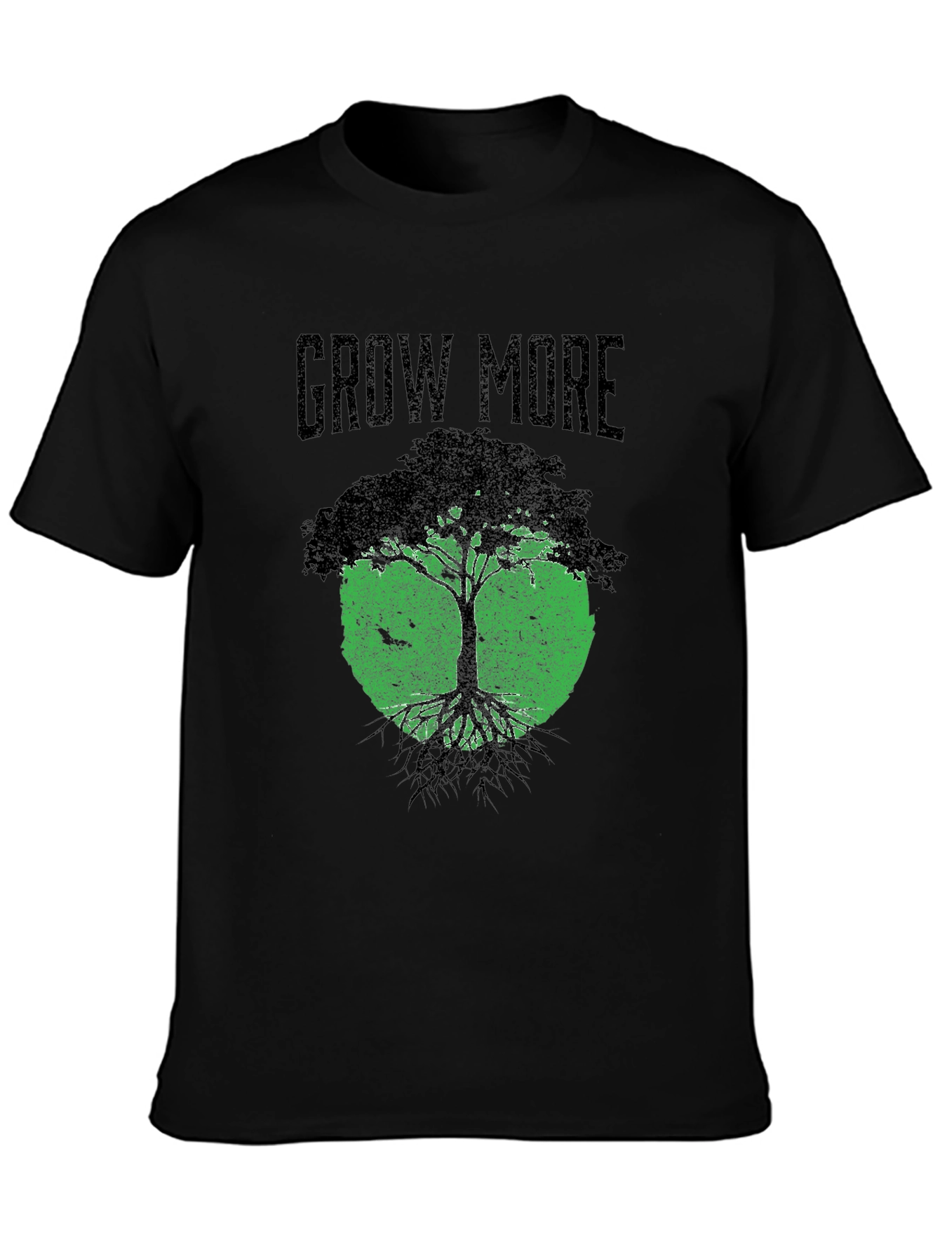 Grow More Tree Graphic T-Shirt - Black