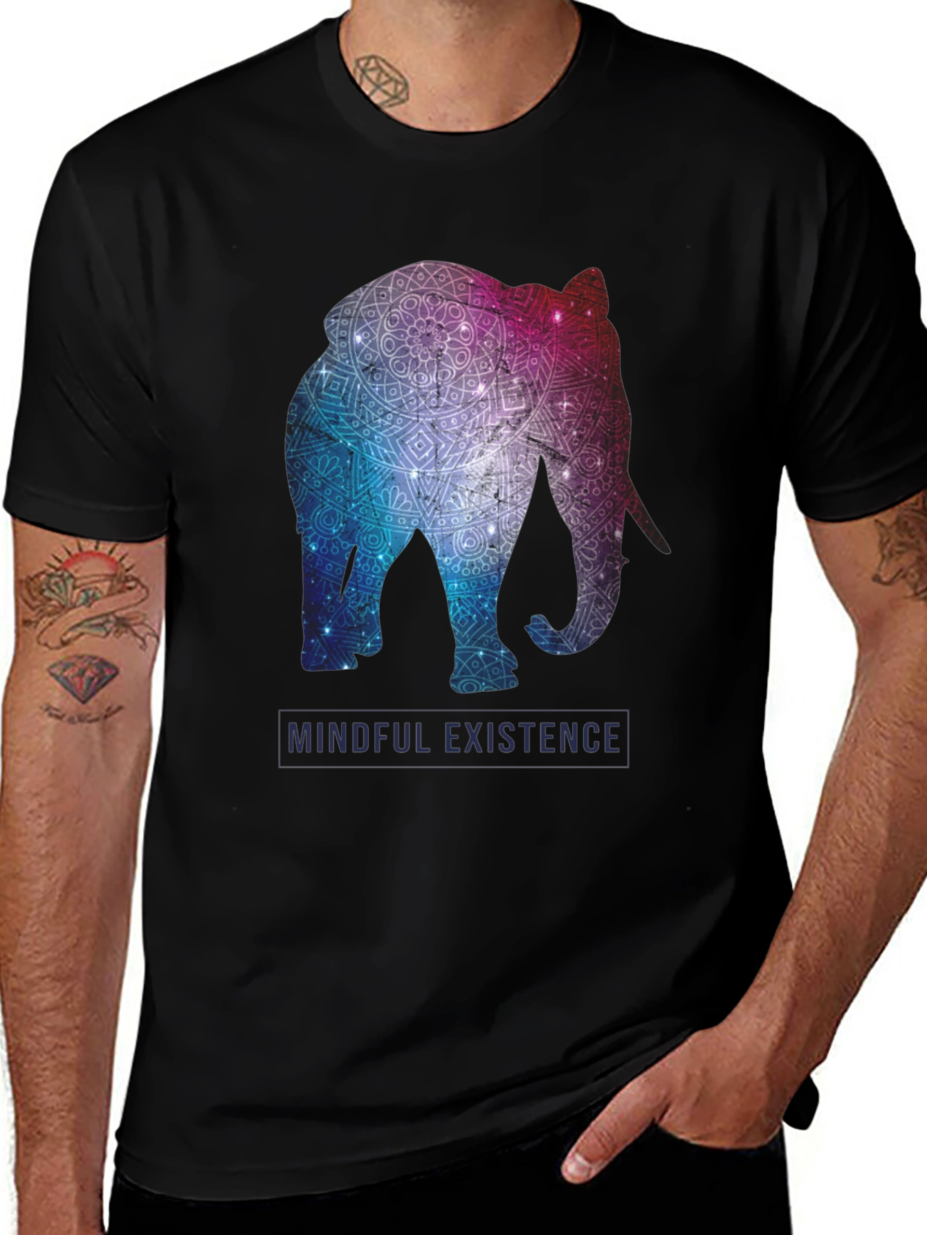 Mindful Existence Elephant Graphic T-Shirt