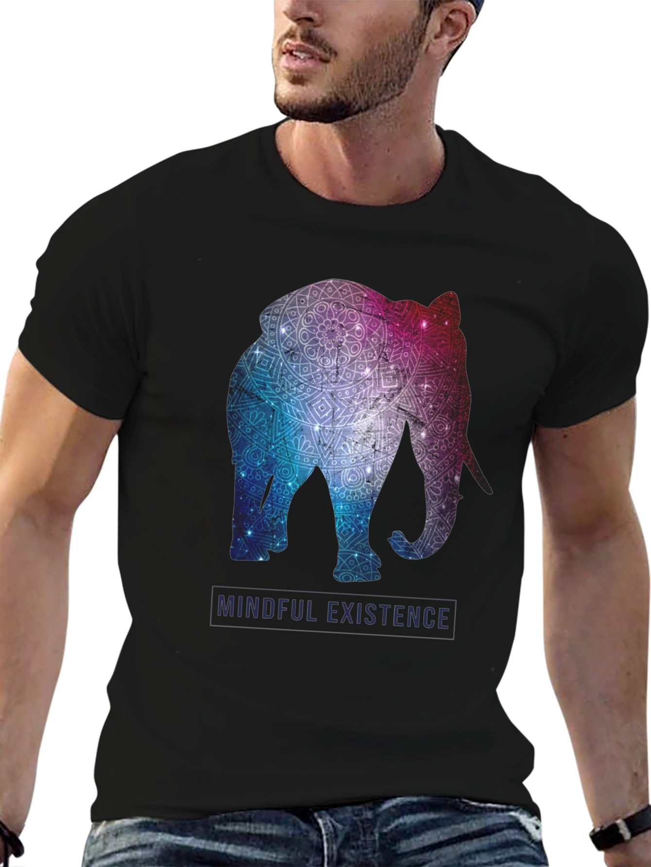 Mindful Existence Elephant Graphic T-Shirt