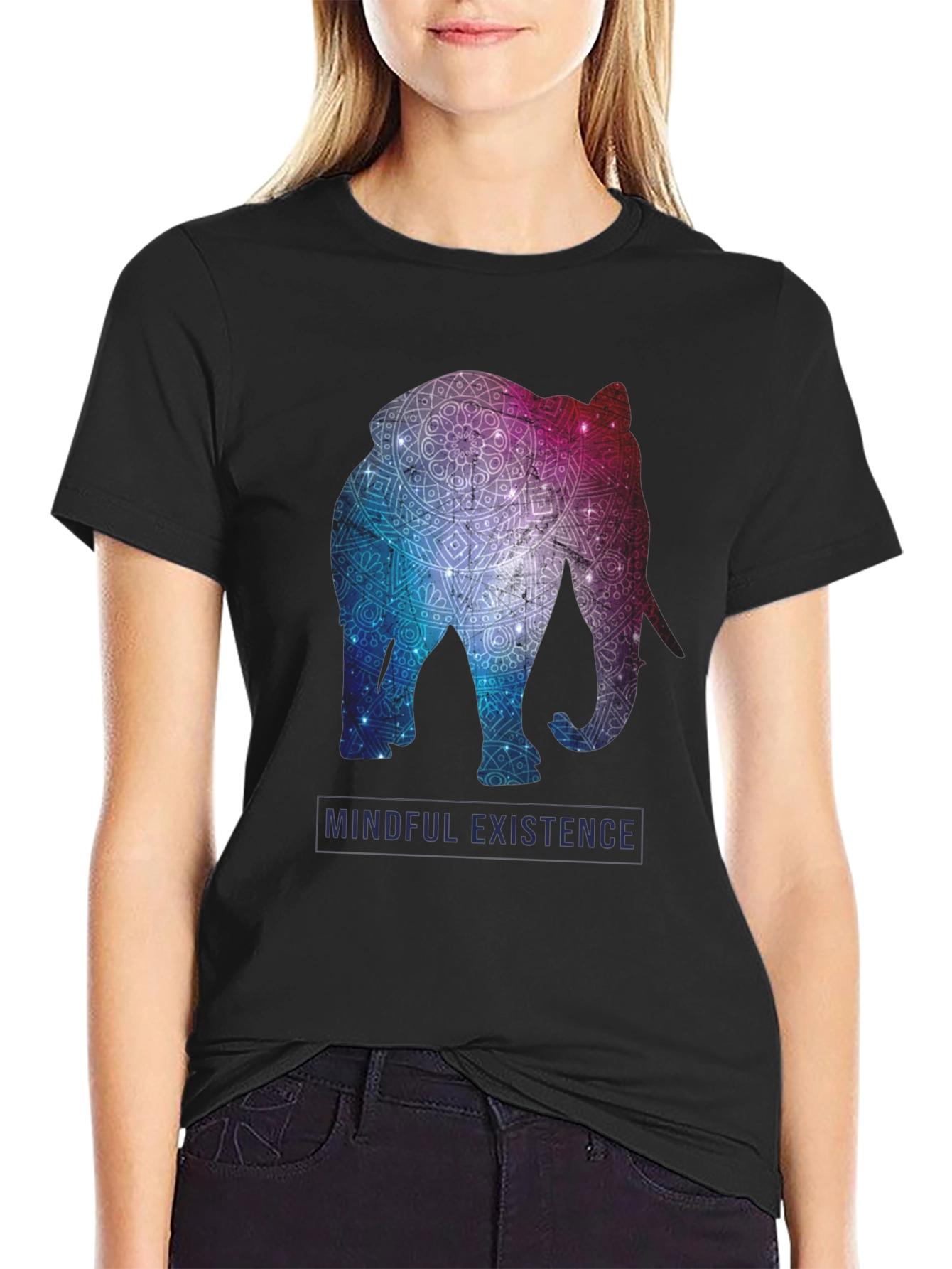 Mindful Existence Elephant Graphic T-Shirt