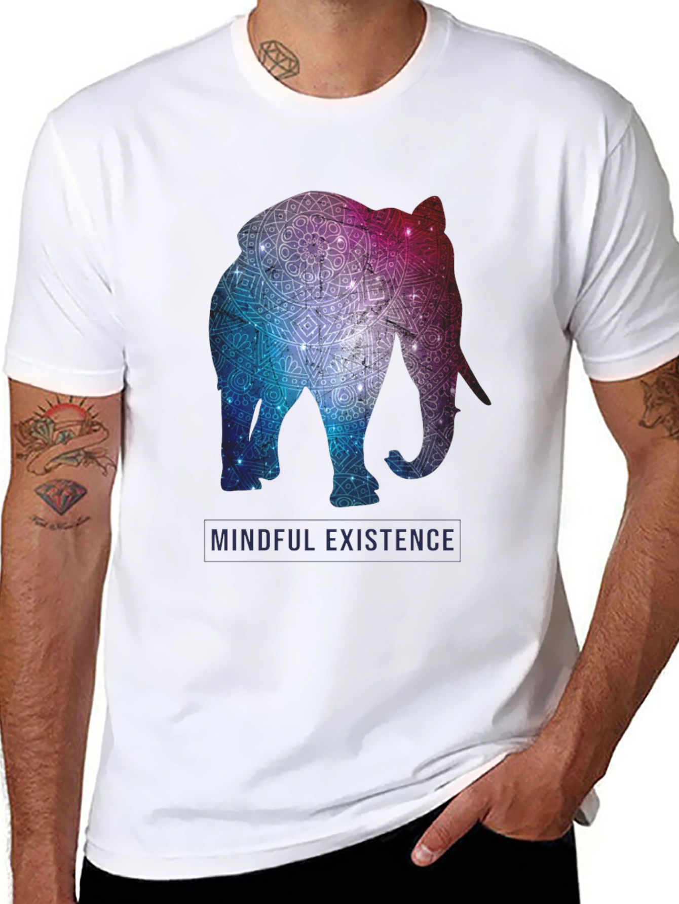 Mindful Existence Elephant Graphic T-Shirt