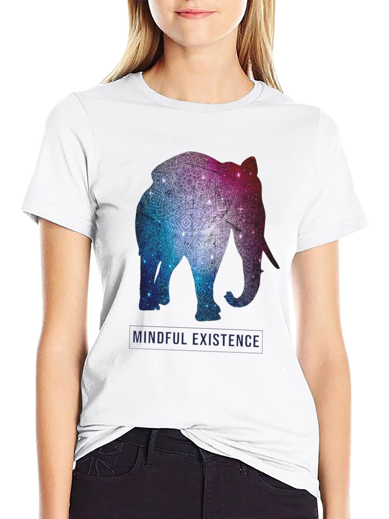 Mindful Existence Elephant Graphic T-Shirt