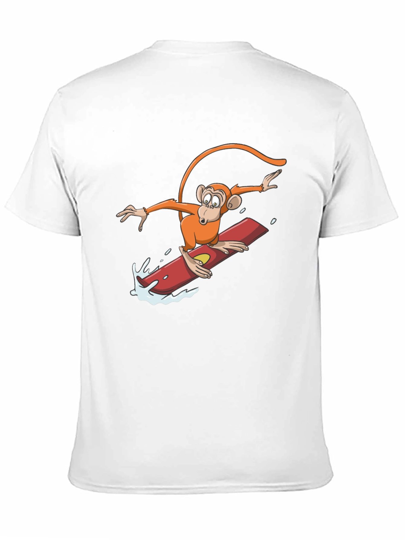 Surfing Monkey Graphic Tee - Black Cotton T-Shirt