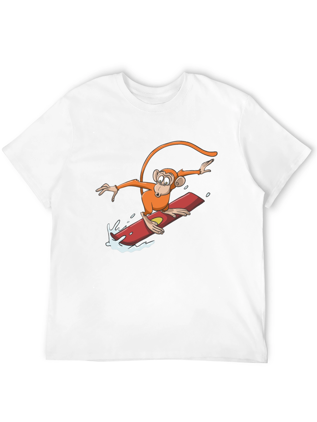 Surfing Monkey Graphic Tee - Black Cotton T-Shirt