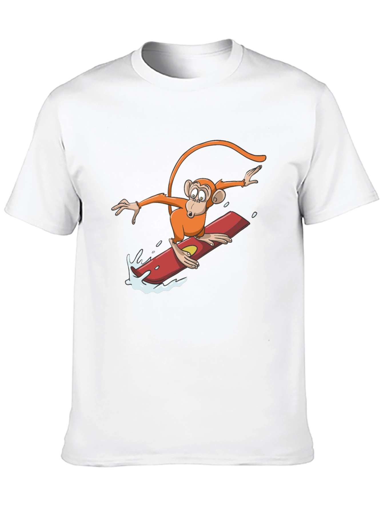 Surfing Monkey Graphic Tee - Black Cotton T-Shirt