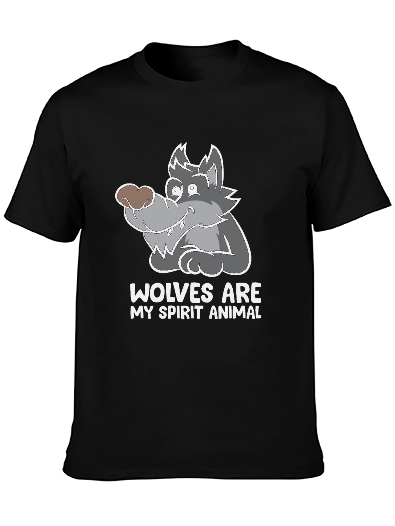 Wolves Are My Spirit Animal Graphic Tee - Black