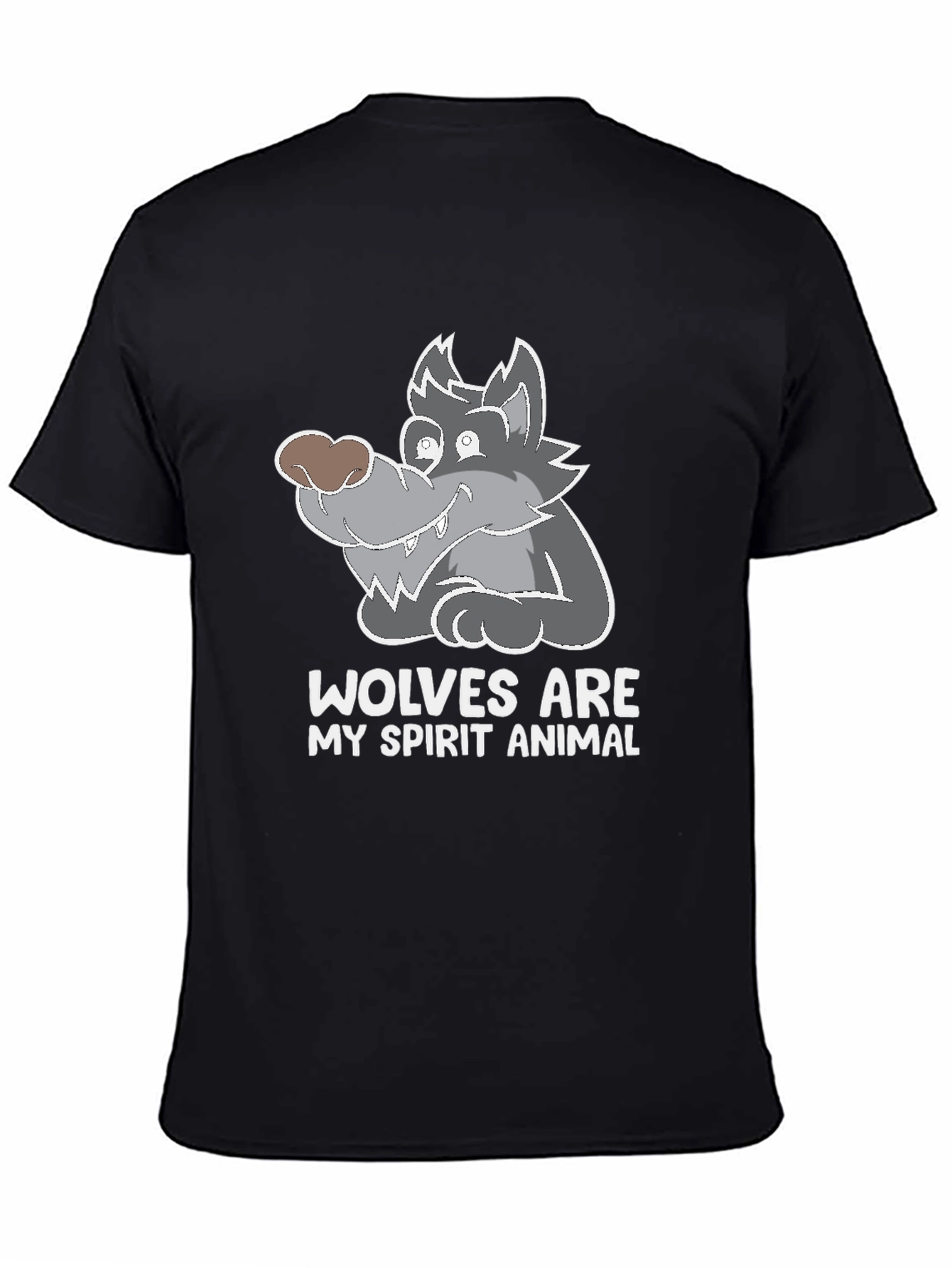 Wolves Are My Spirit Animal Graphic Tee - Black