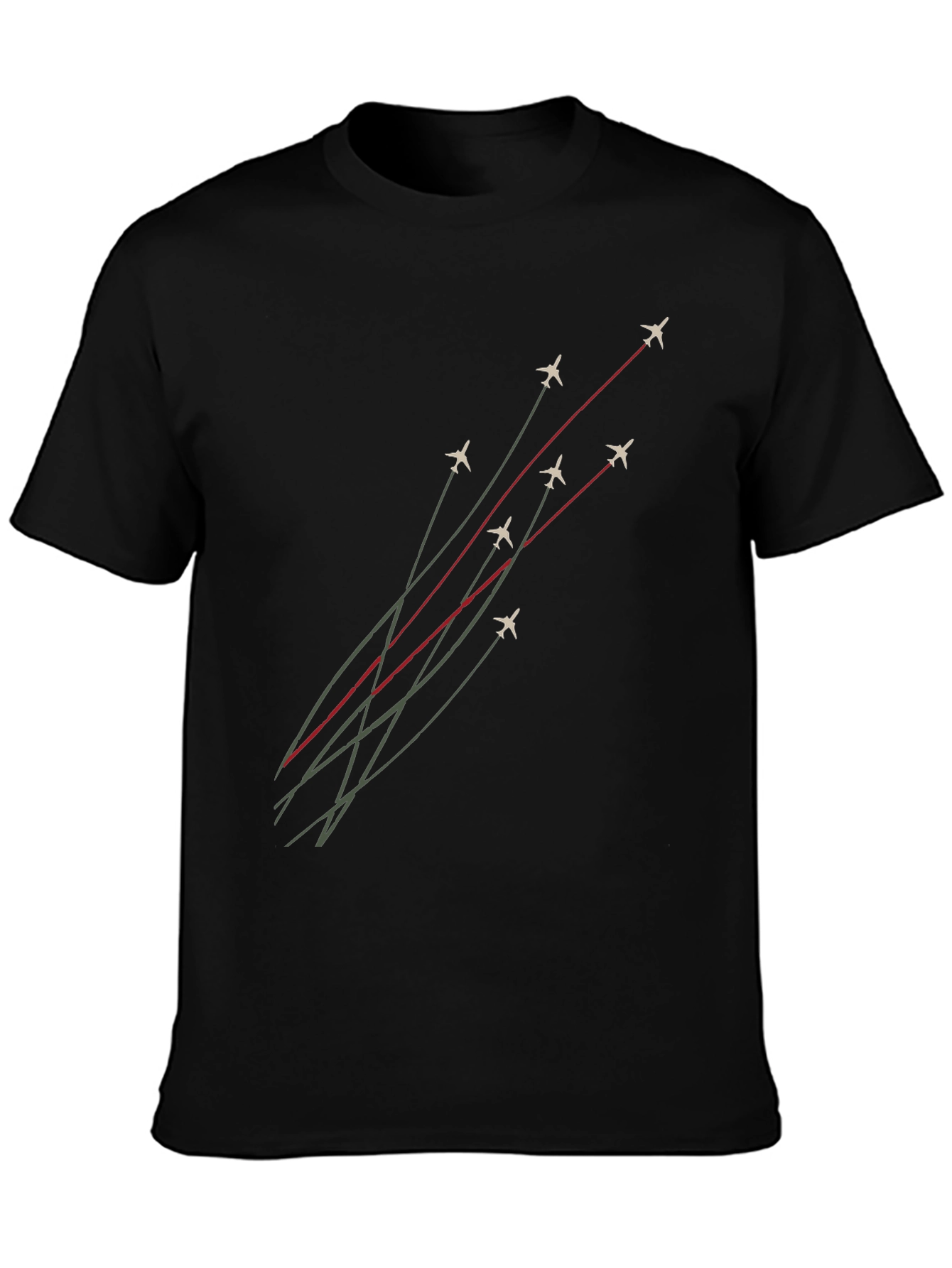 Jet Formation Graphic Tee - Black Cotton T-Shirt