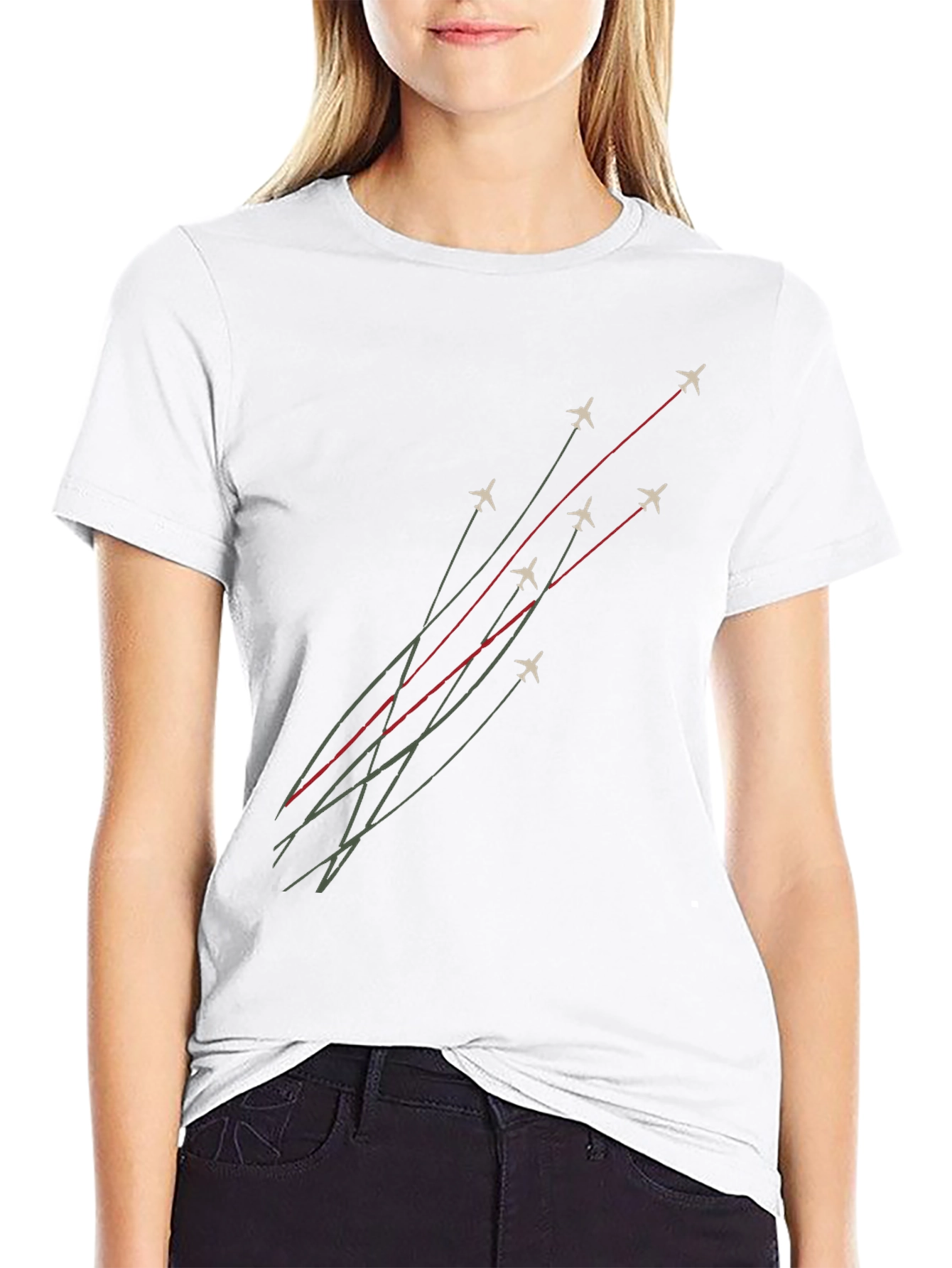 Jet Formation Graphic Tee - Black Cotton T-Shirt