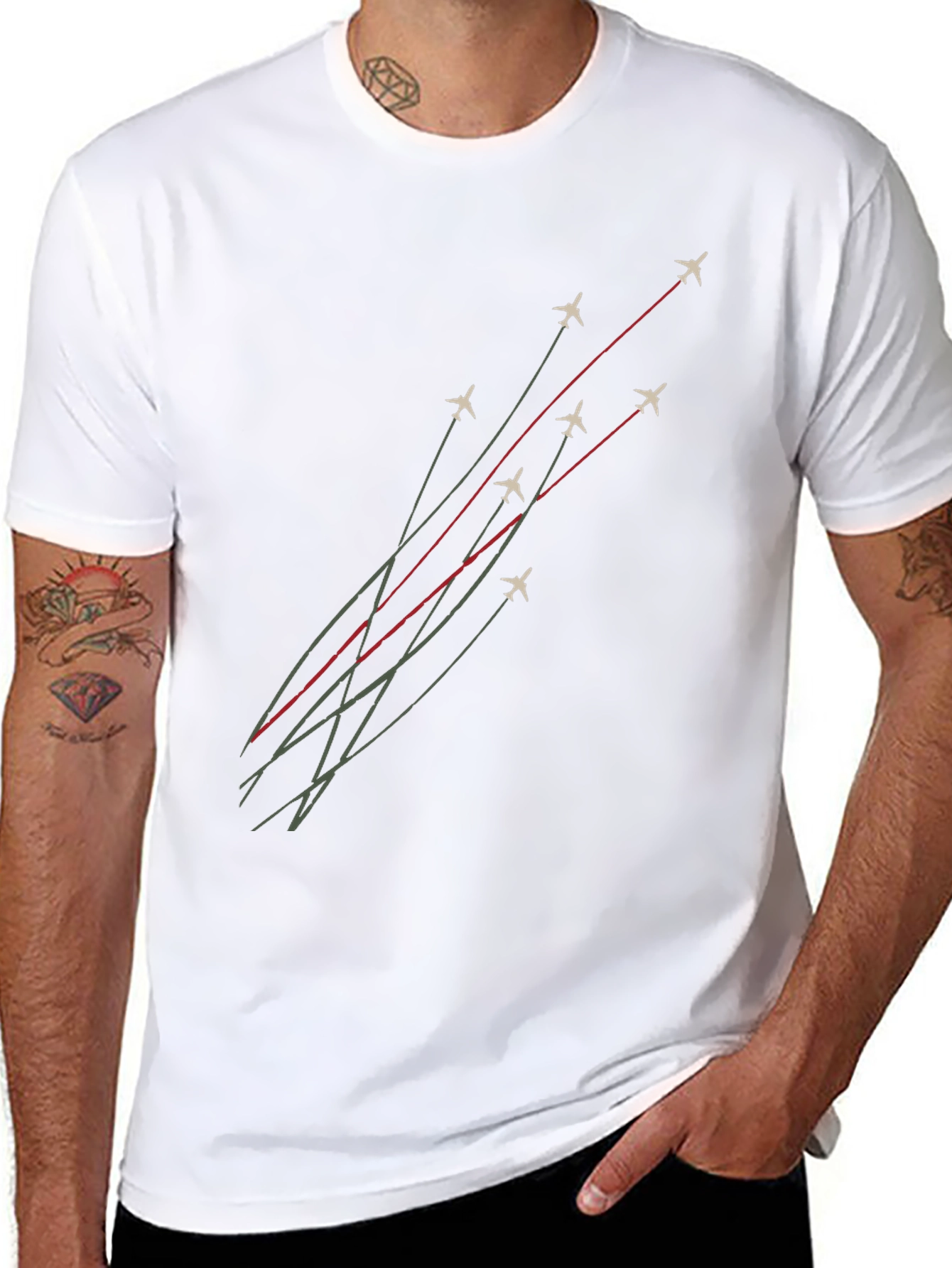 Jet Formation Graphic Tee - Black Cotton T-Shirt