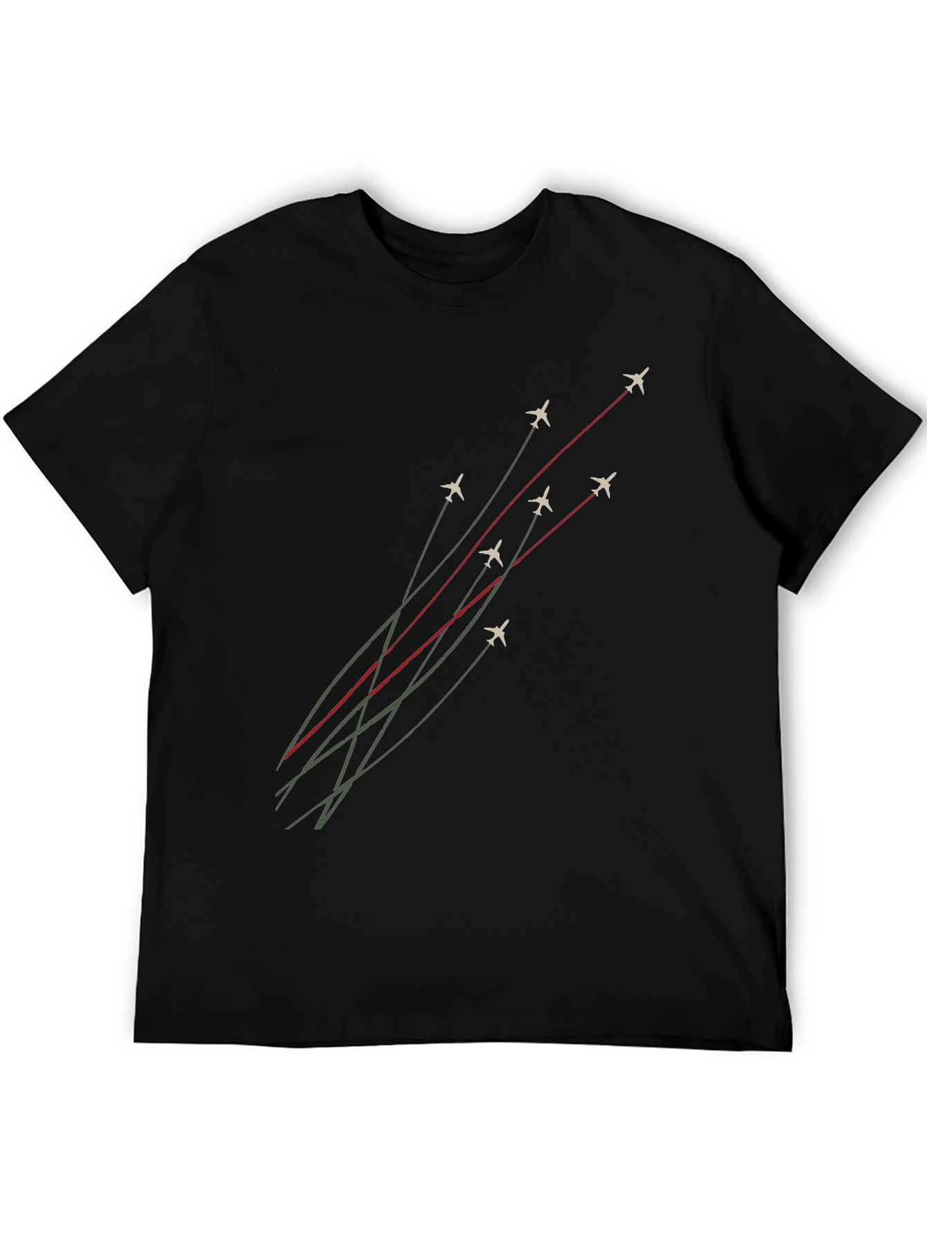 Jet Formation Graphic Tee - Black Cotton T-Shirt